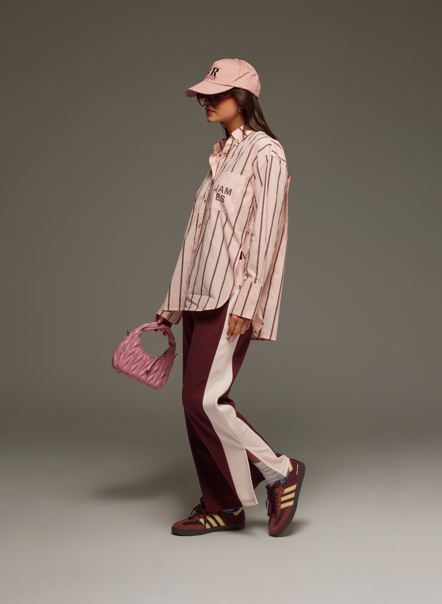 Alpine Cotton Stripe Shirt in Light Blush