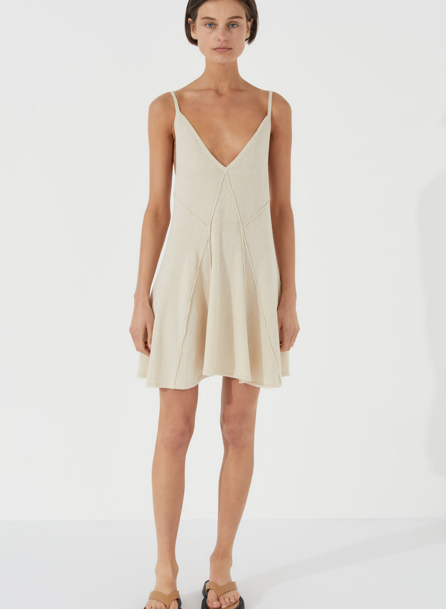 Stone Panelled Knit Mini Dress