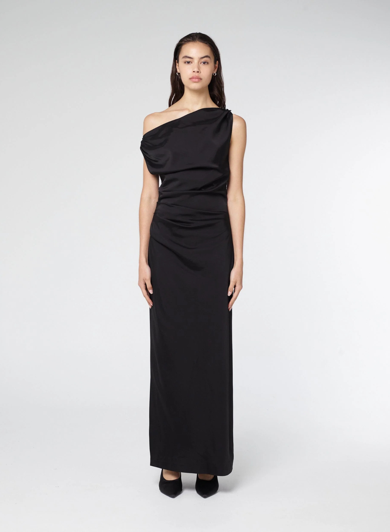 Athena Off Shoulder Maxi Dress | Black