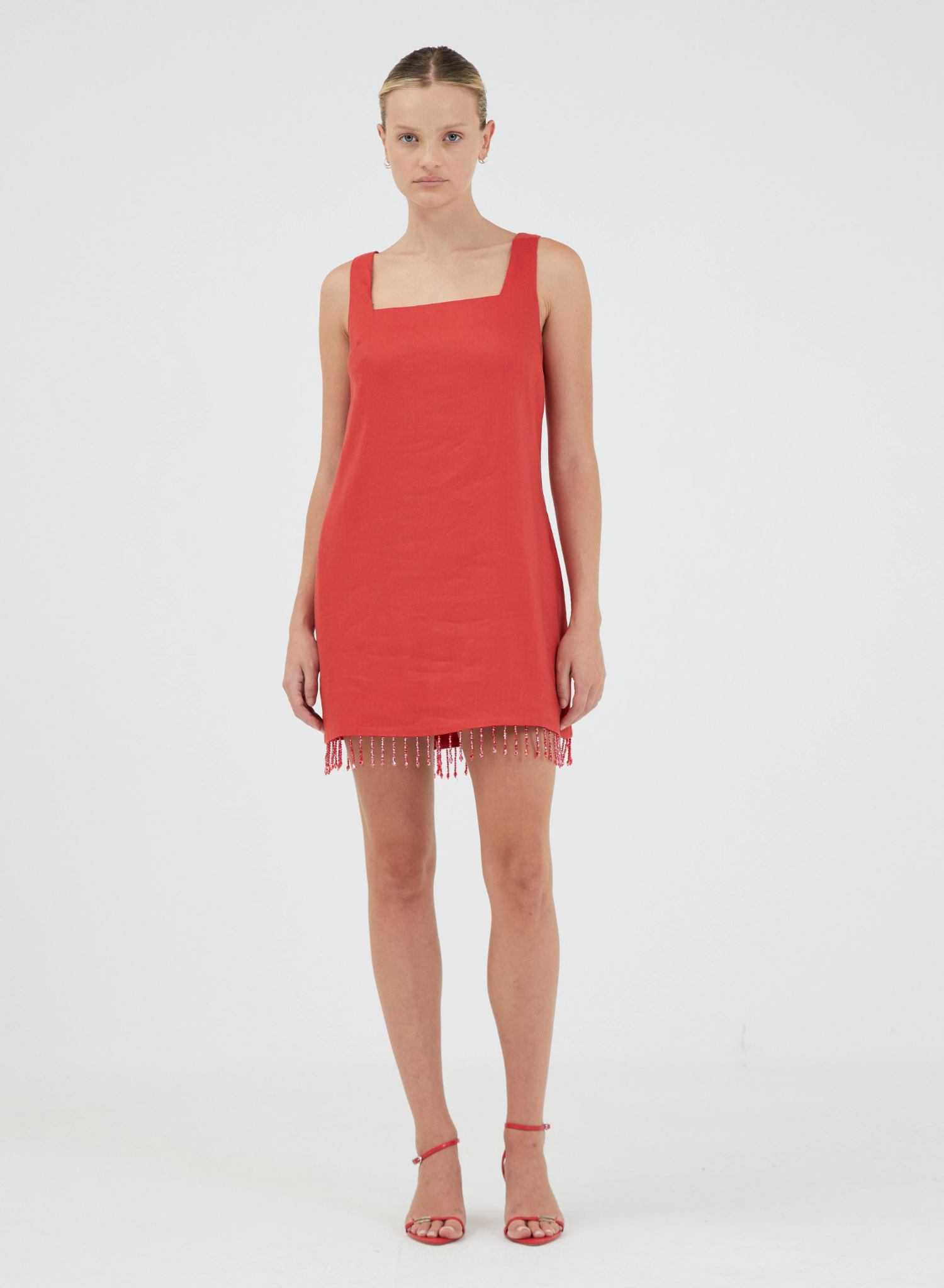 Flame Linen Mini Dress - Grenadine