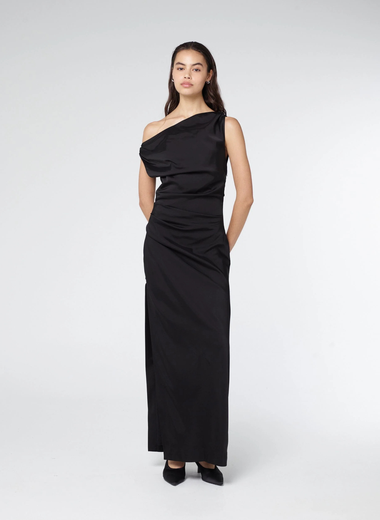 Athena Off Shoulder Maxi Dress | Black