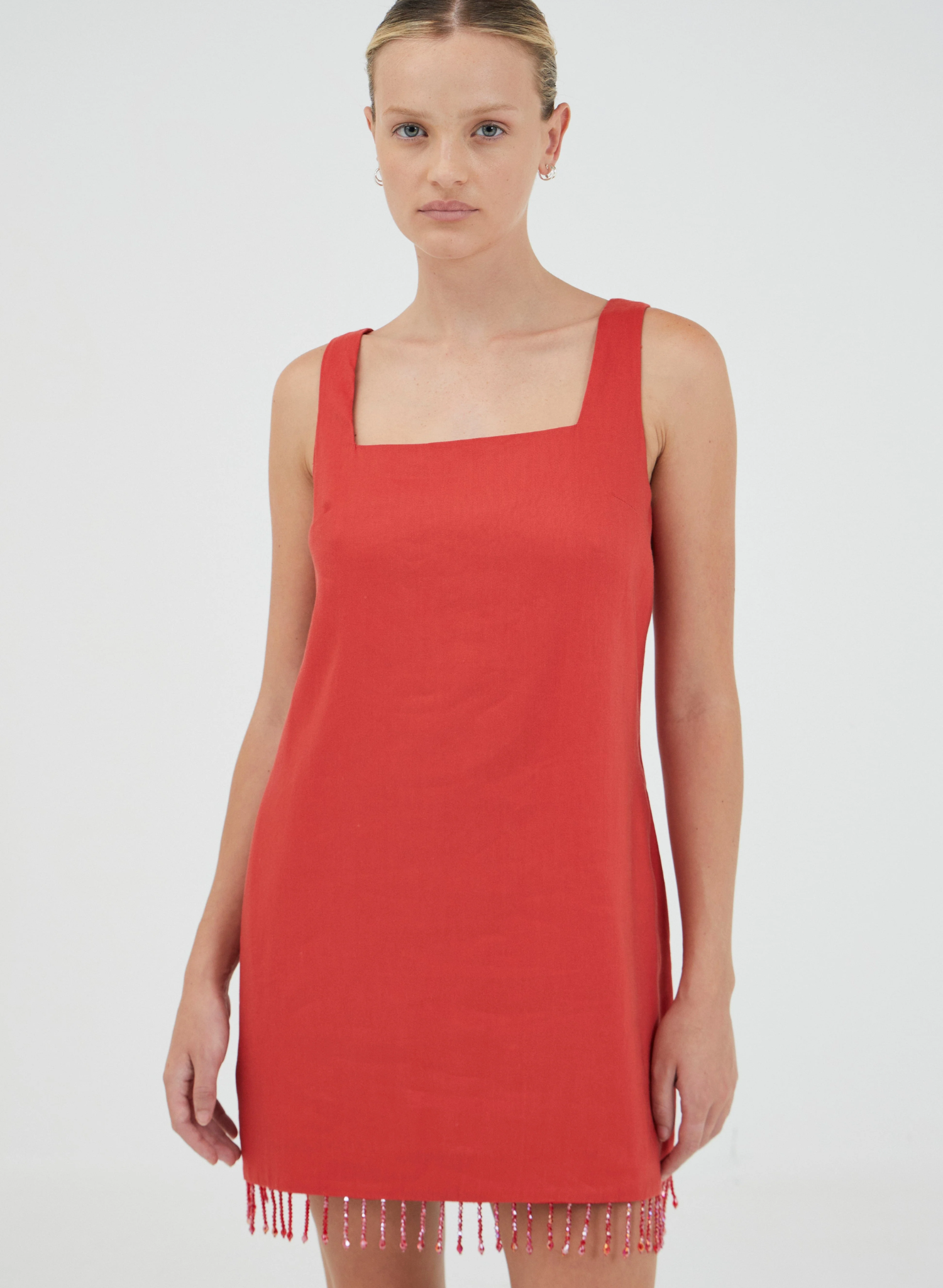 Flame Linen Mini Dress - Grenadine