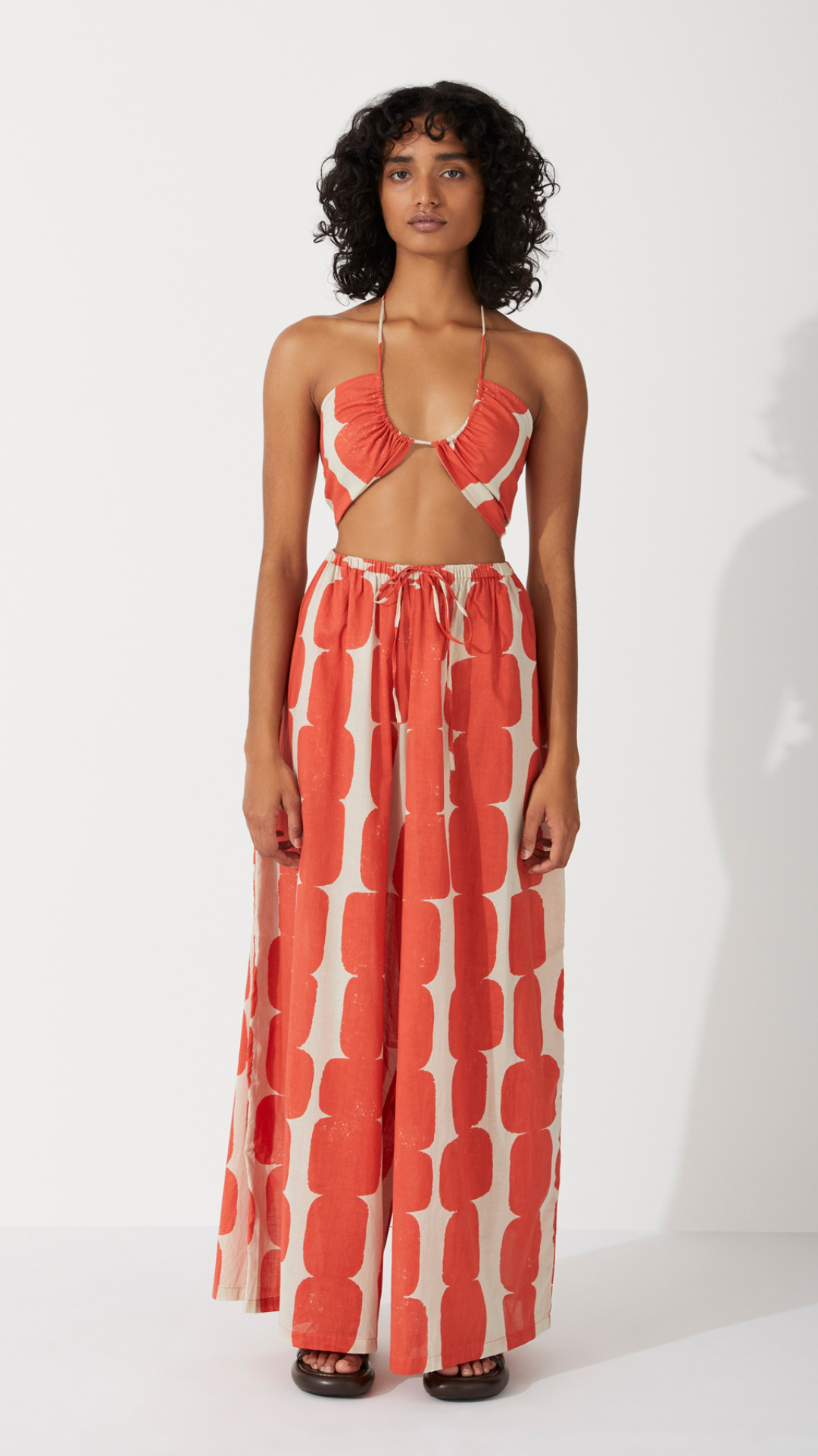 Organic Cotton Halter Top in Block