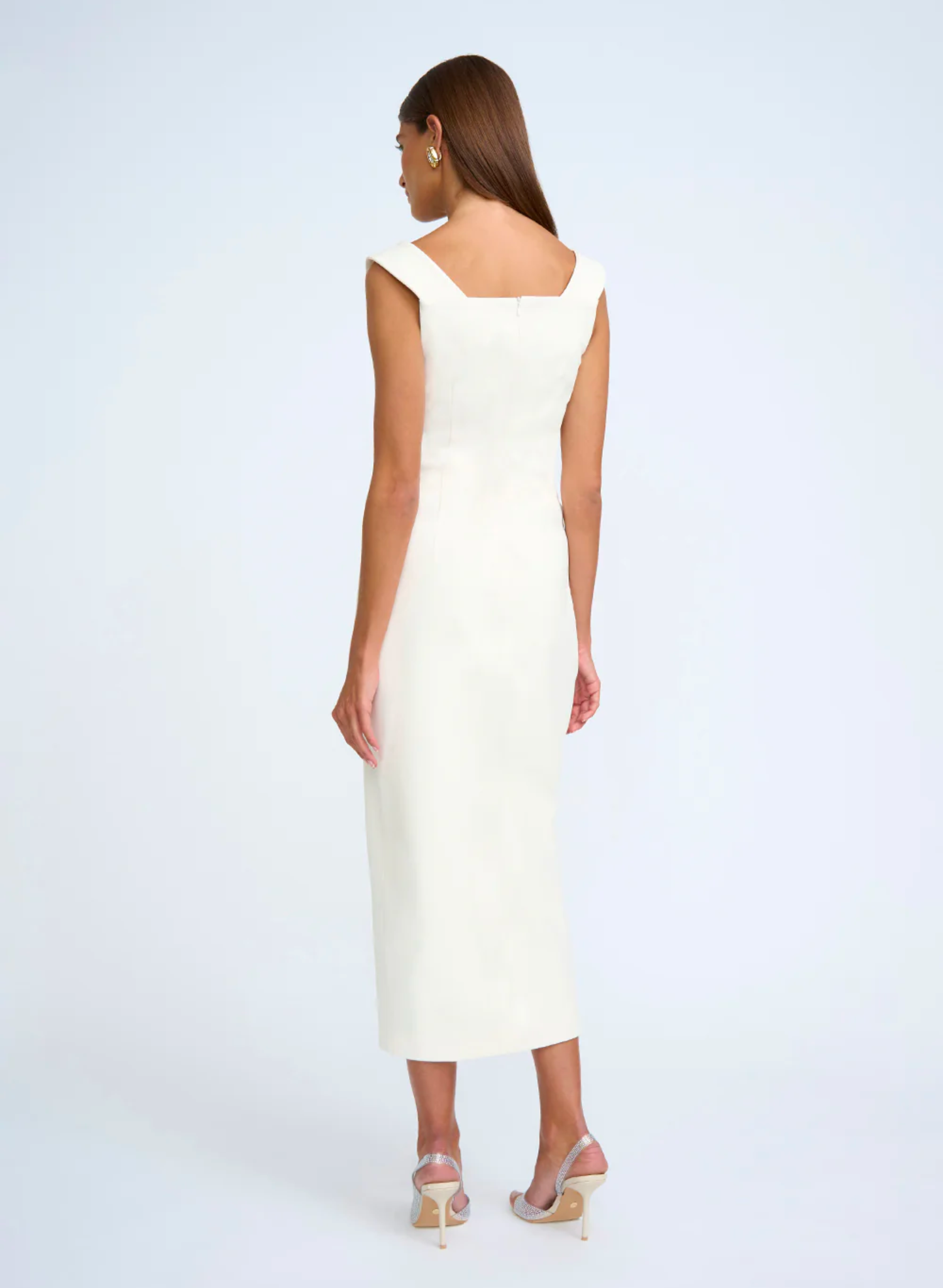 PALMONA PANEL MIDI DRESS - CRÉME