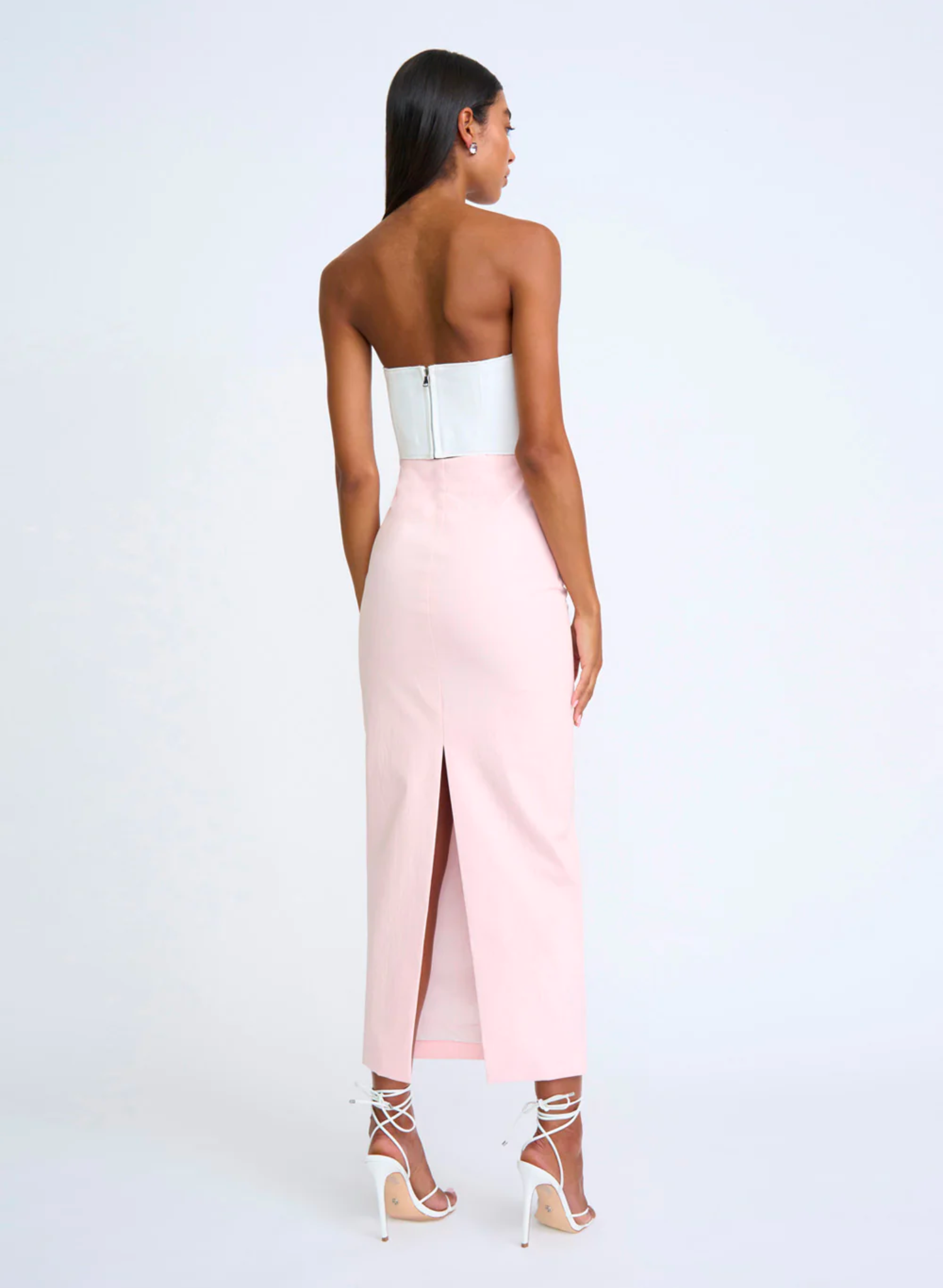 IDA STRUCTURED ANKLE SKIRT - SOFT PINK