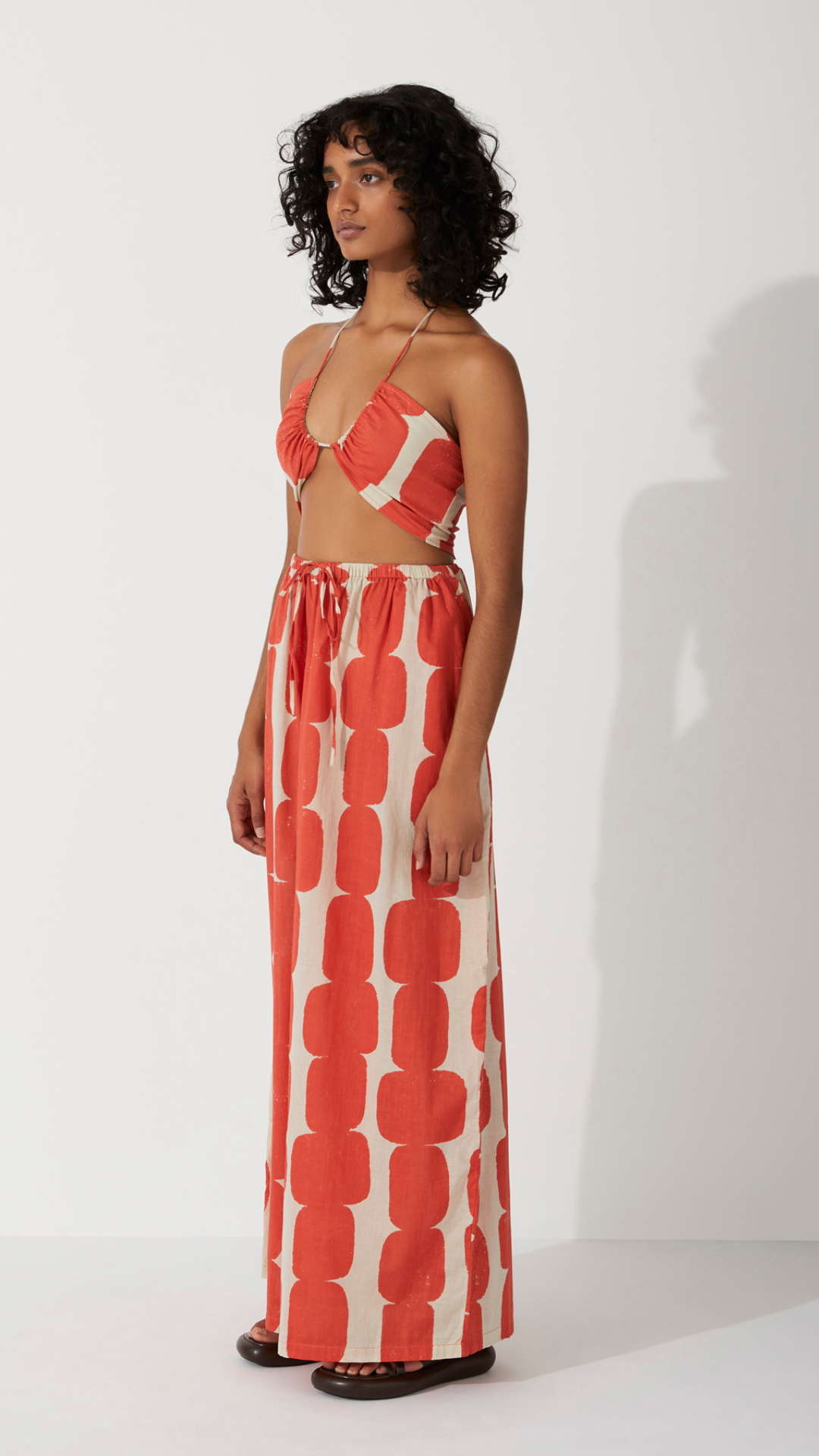 Organic Cotton Halter Top in Block