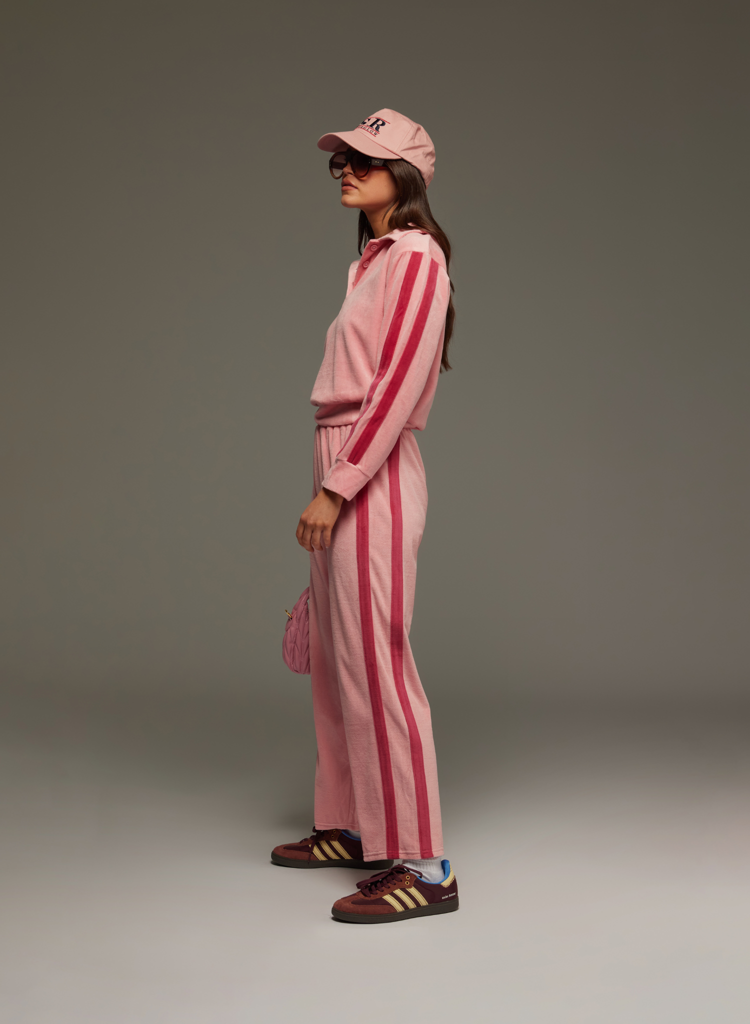 Mara Velour Pant in Blush