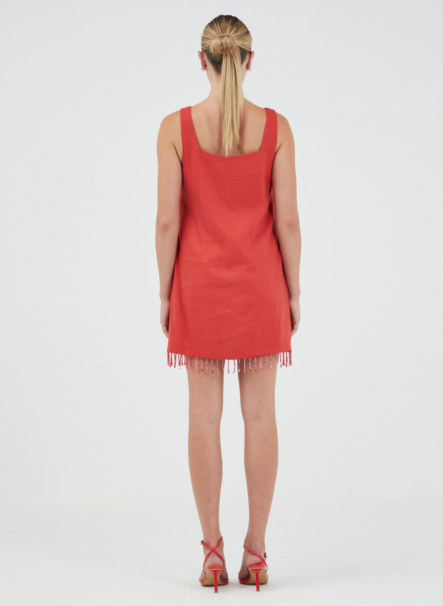 Flame Linen Mini Dress - Grenadine