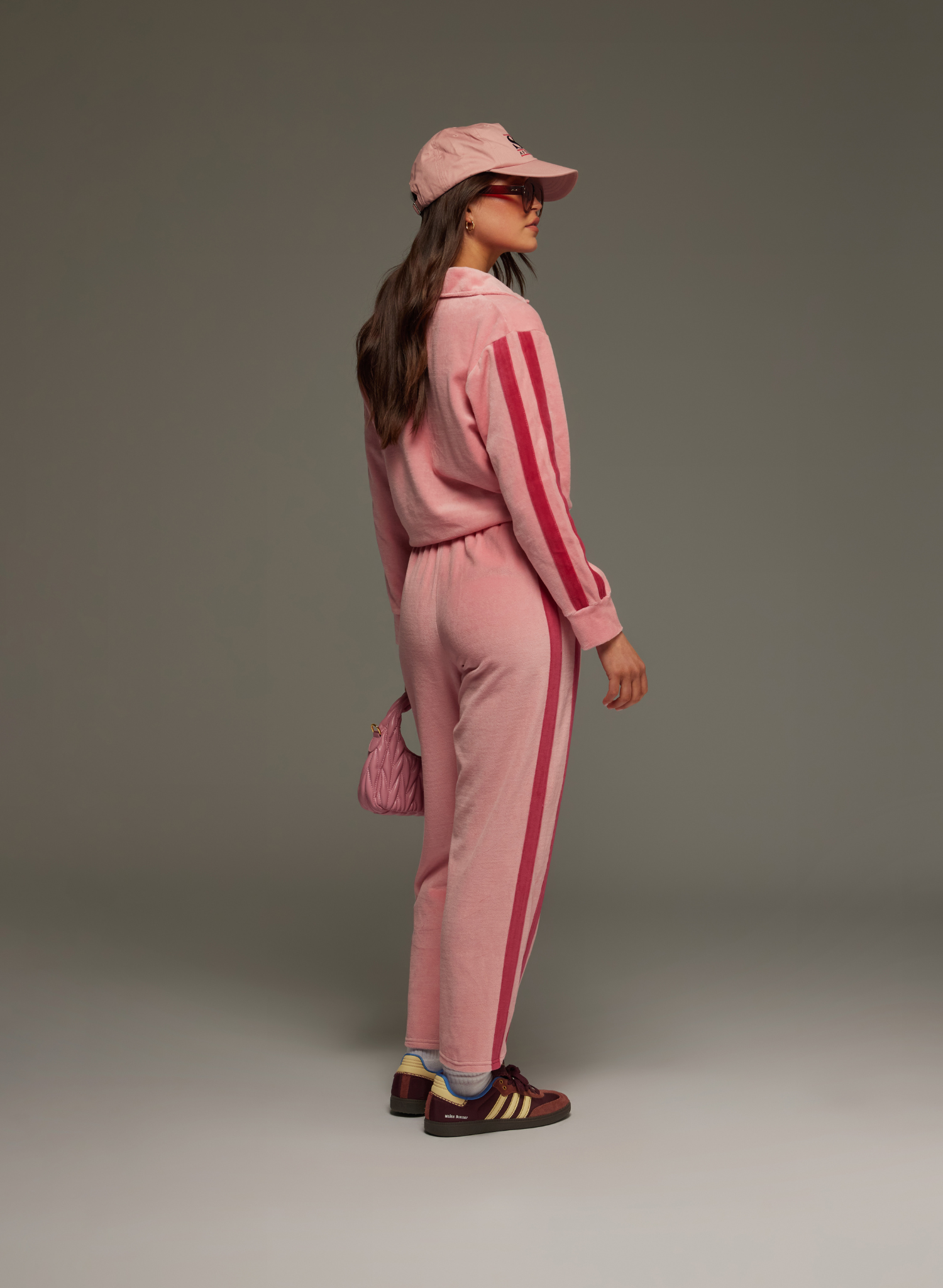 Mara Velour Pant in Blush