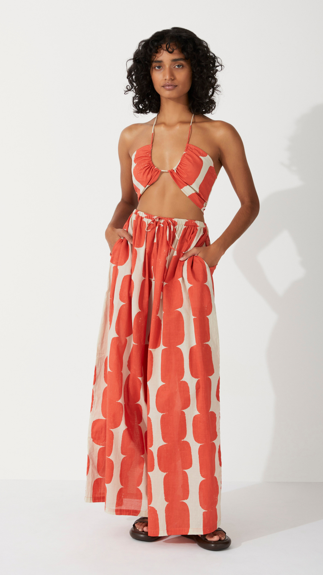 Organic Cotton Halter Top in Block