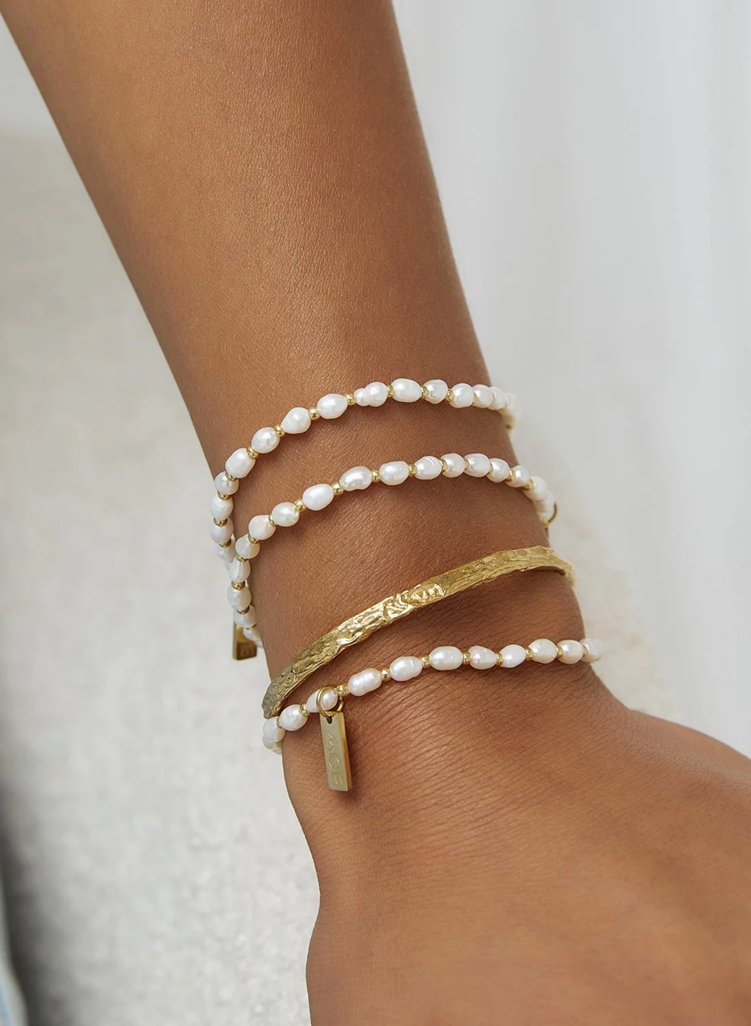 Amber Pearl and Gold Bracelet