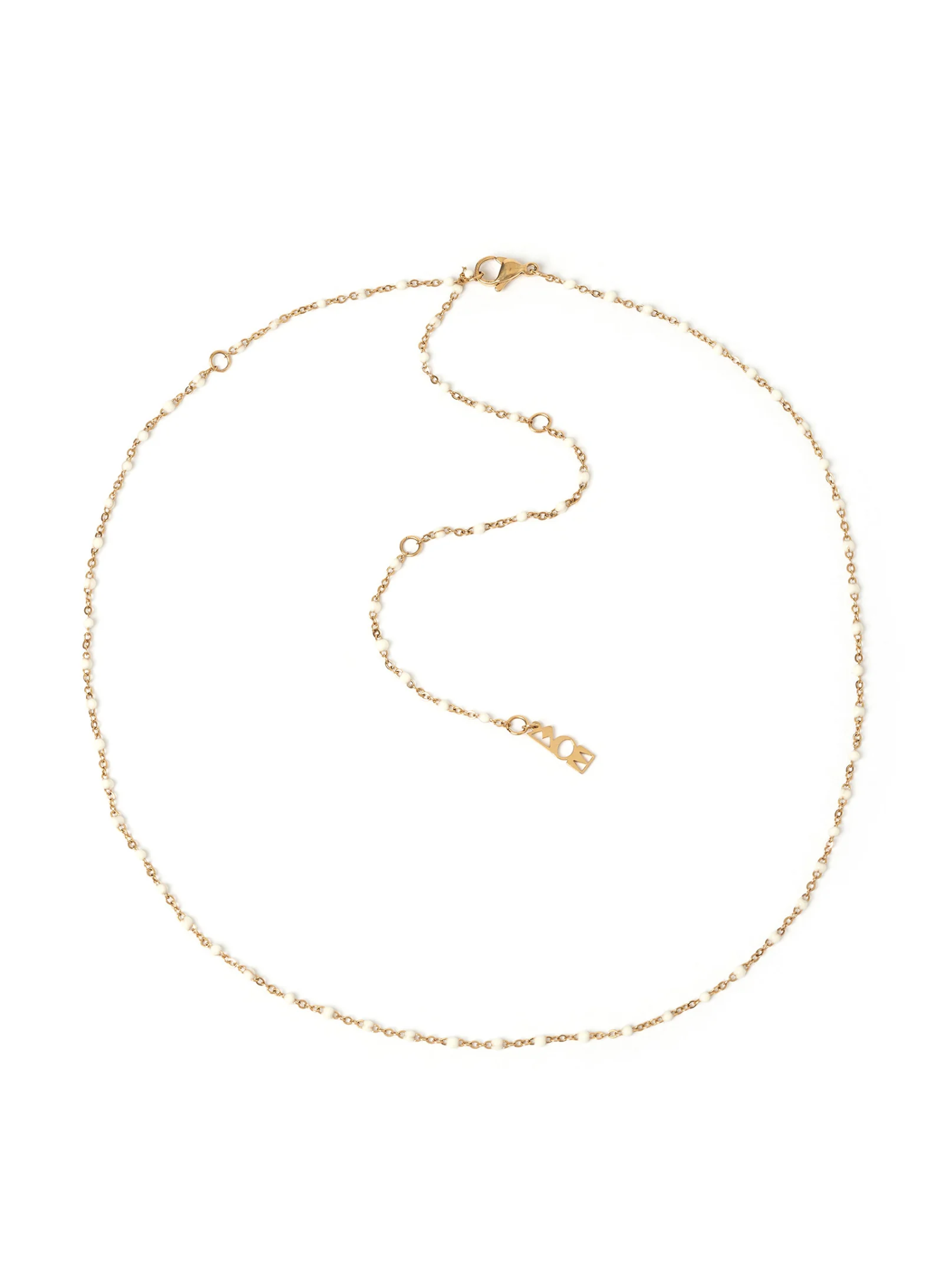 Peggy Gold and Enamel Necklace - Vanilla