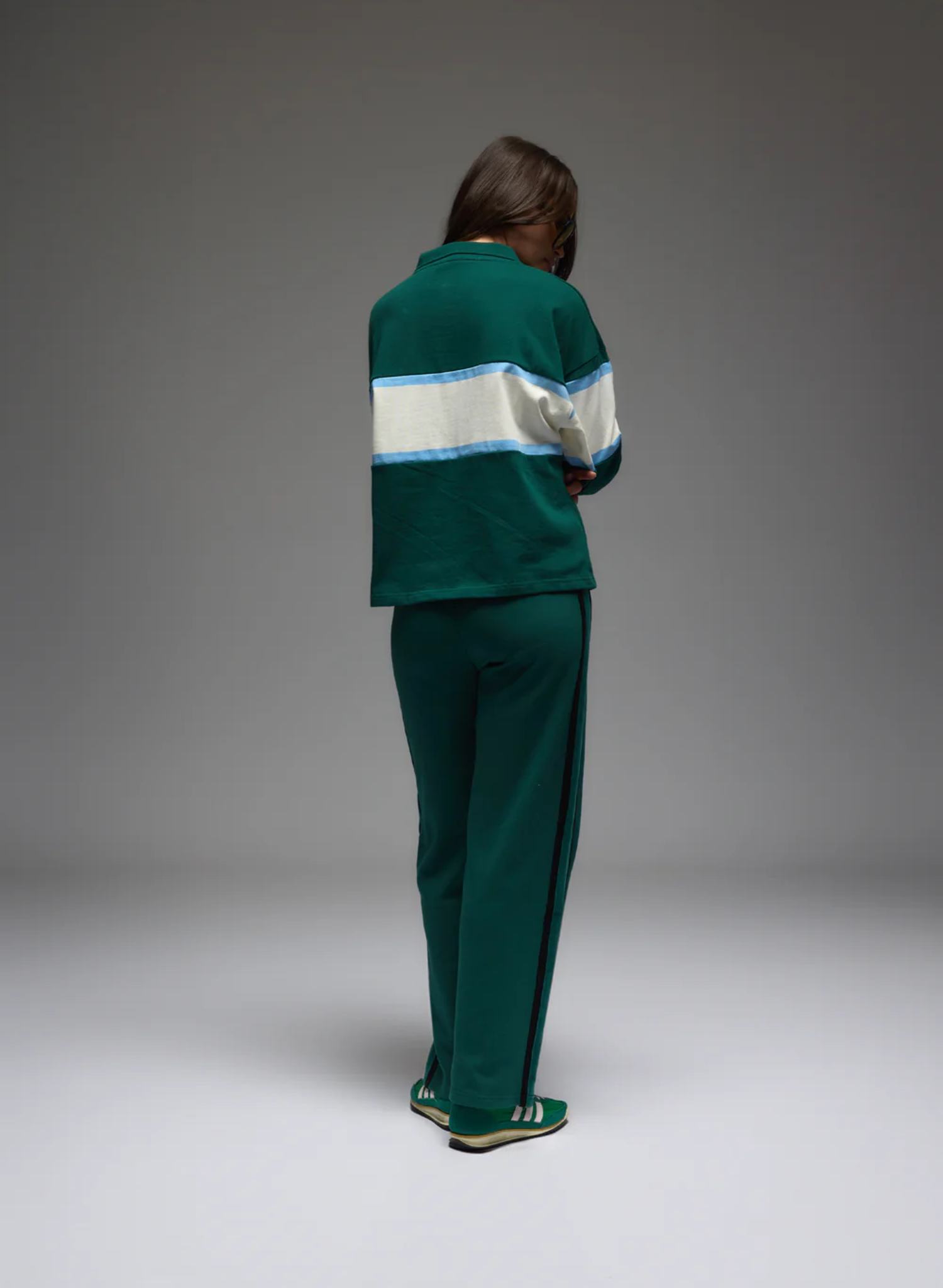 GT Rugby Long Sleeve Polo Shirt in Forest