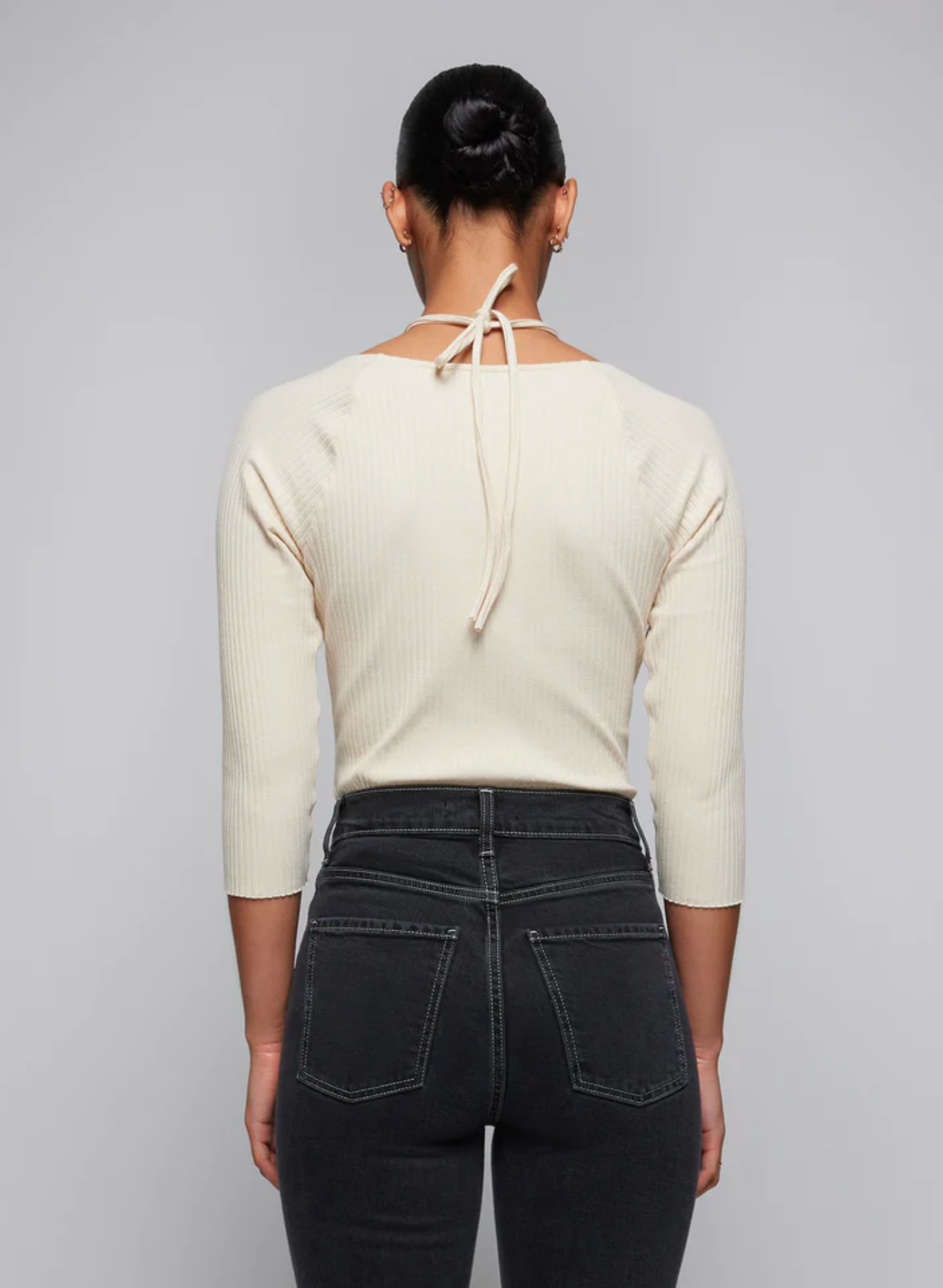 Sand Lux Rib Tie Top