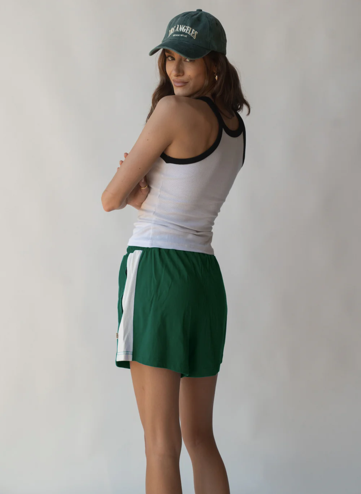 Monogram Contrast Tank in Snow