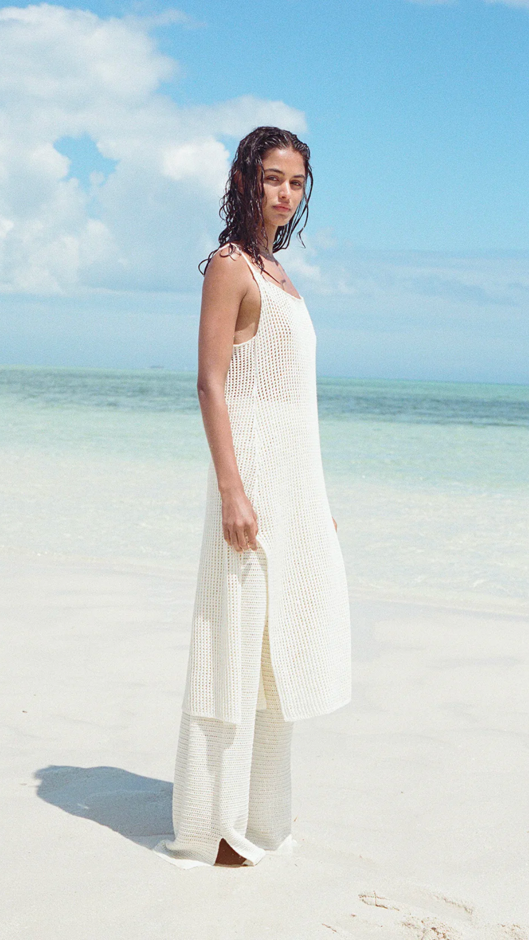 Milk Cotton Crochet Dress