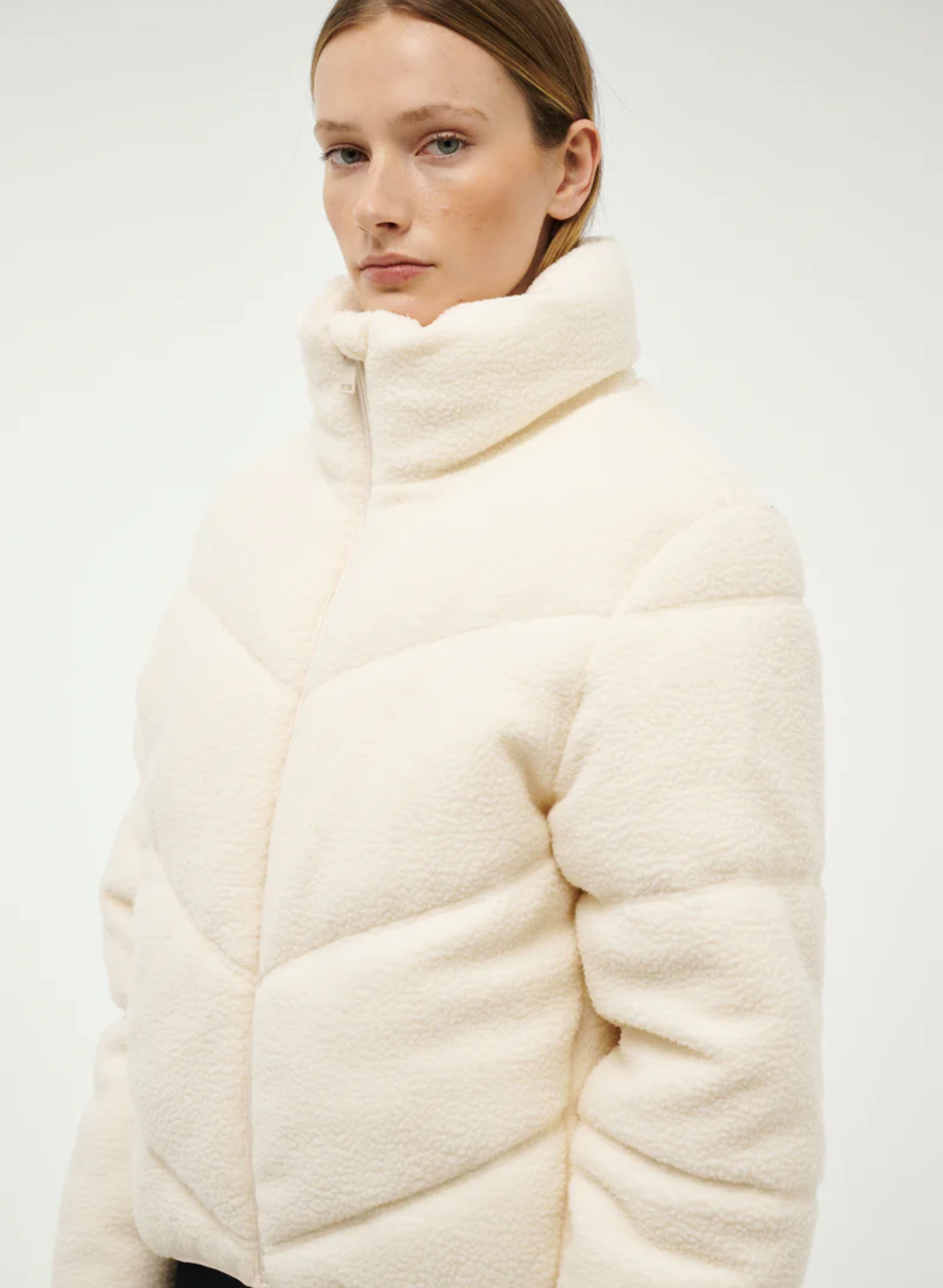 Fortune Sherpa Jacket in Whisper White