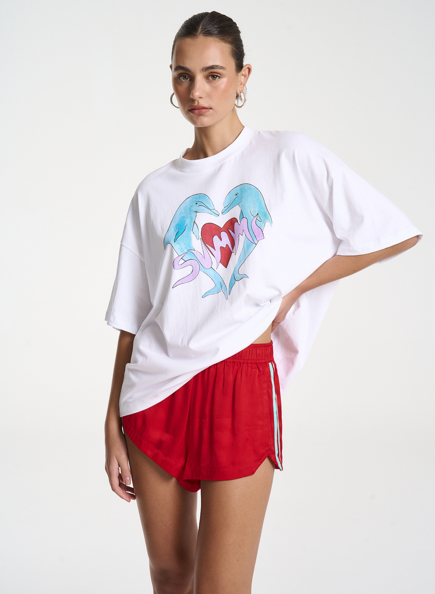 I Heart Dolphins Tee - White Troppo