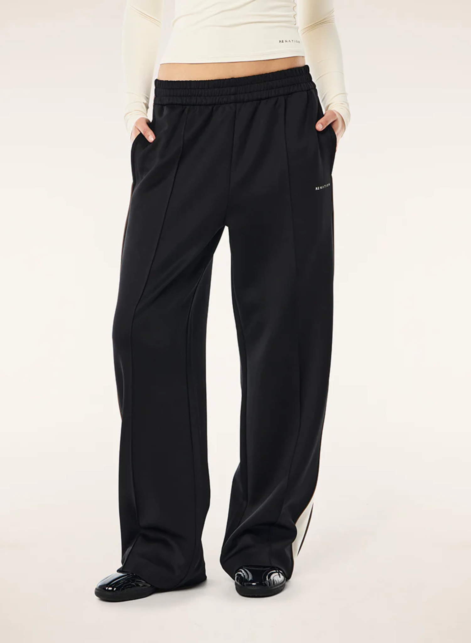 Man Down Trackpant in Black & Walnut