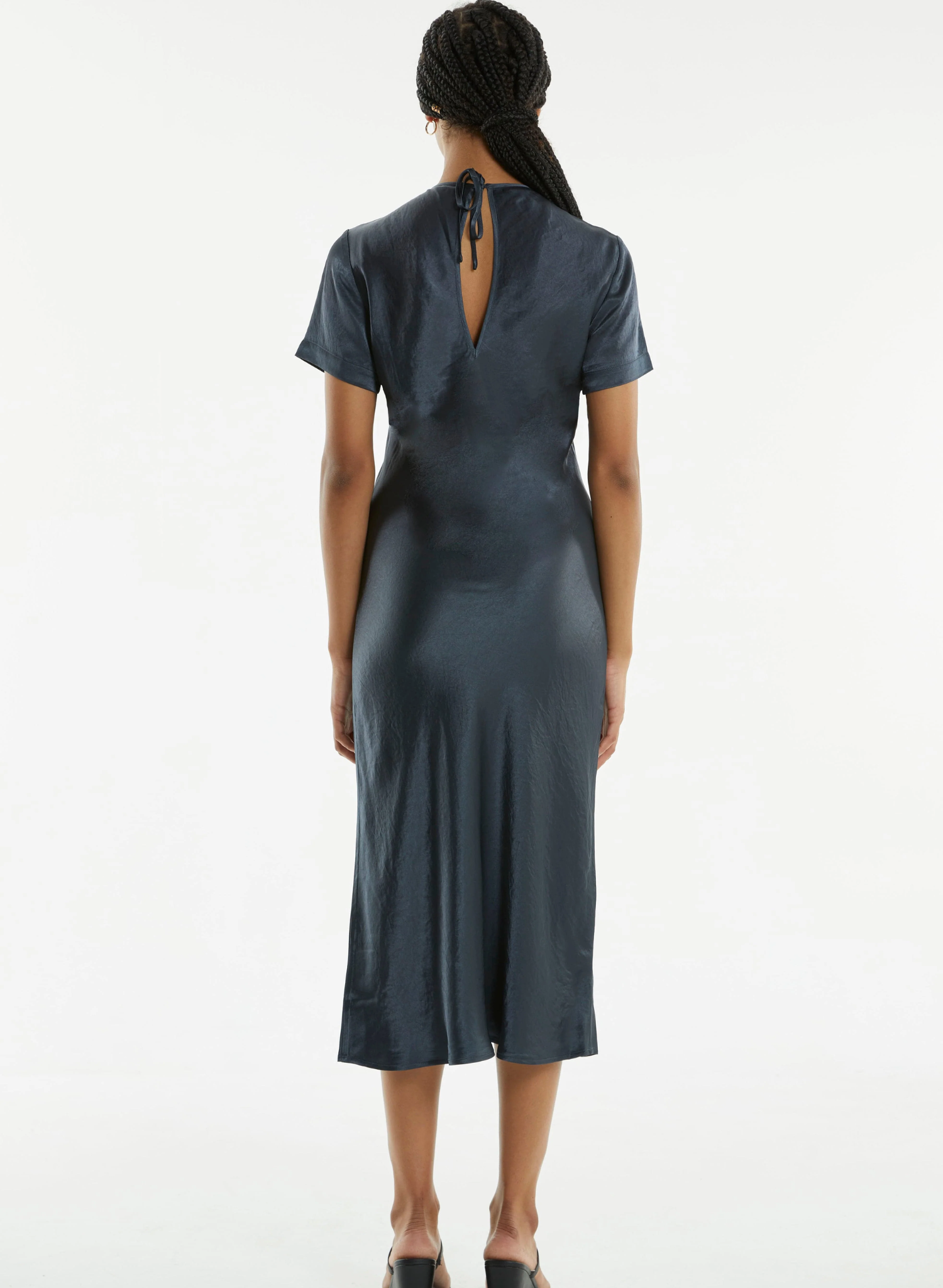 Crush Bias Tee Midi Dress - Gun Metal