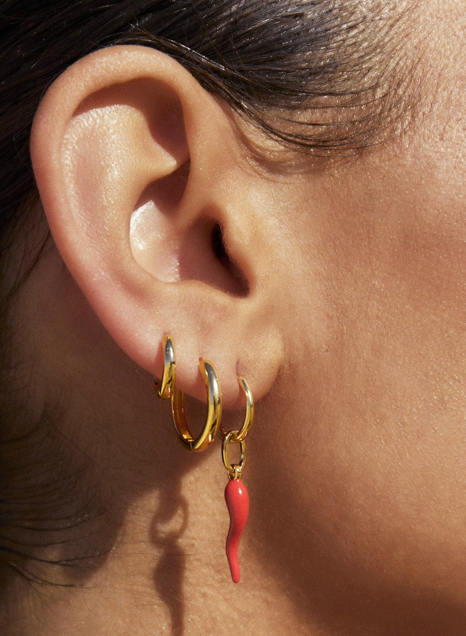 Cornicello Red Charm Earrings