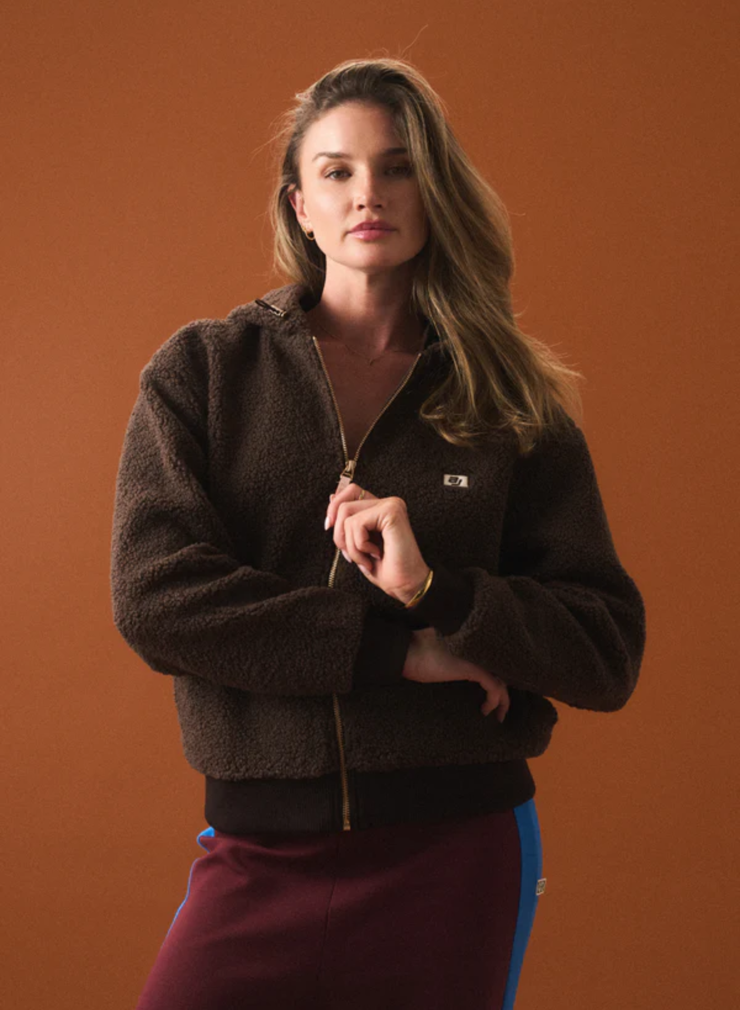 AJ Sherpa Hooded Jacket Dark Chocolate