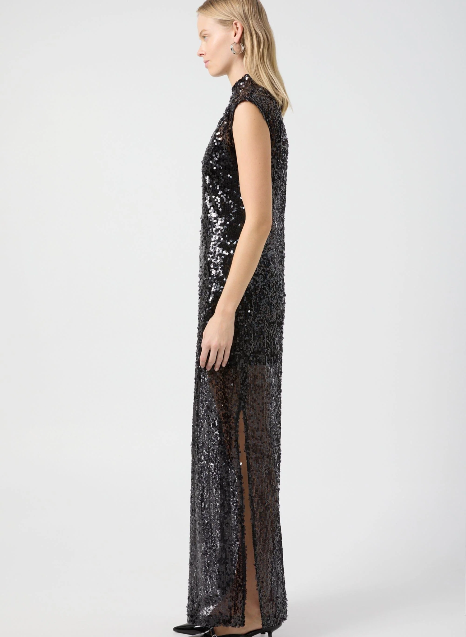 Reflection Sequin Maxi Dress - Black