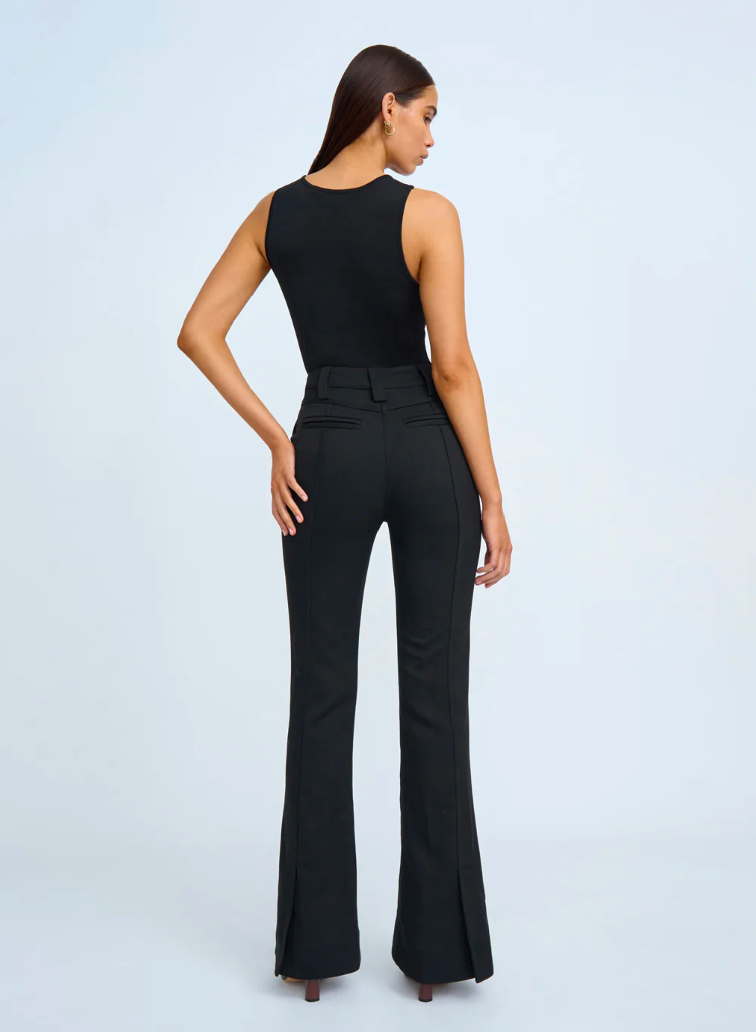 LUCIANA FLARE TROUSER PANT IN BLACK