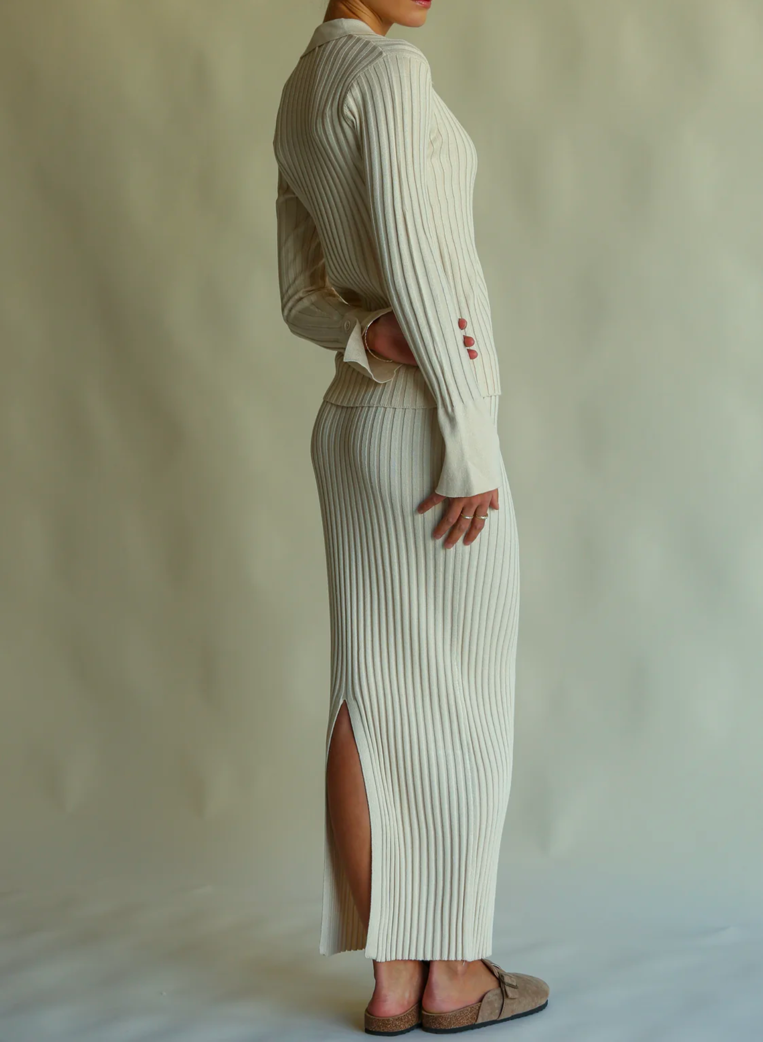 Moon Rise Knit Skirt Eggnog