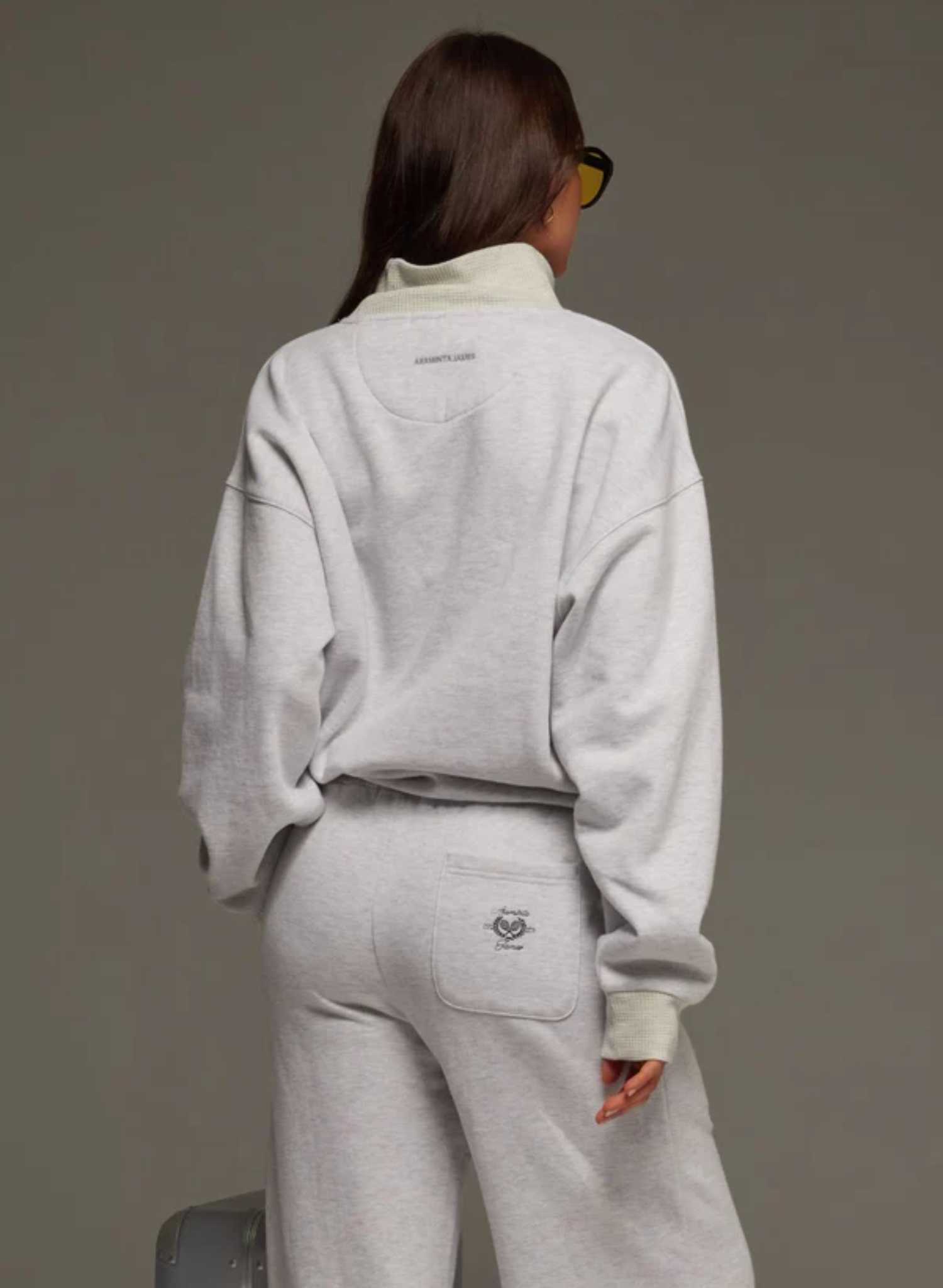 AJ Crest Turtleneck Sweatshirt in Cloud