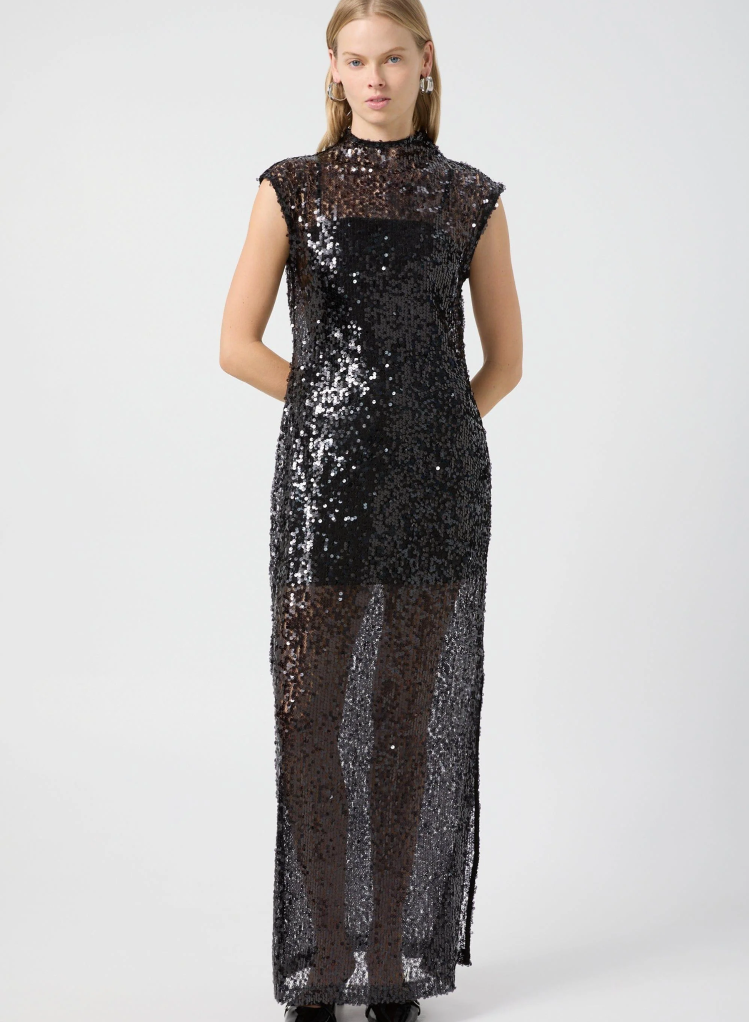 Reflection Sequin Maxi Dress - Black
