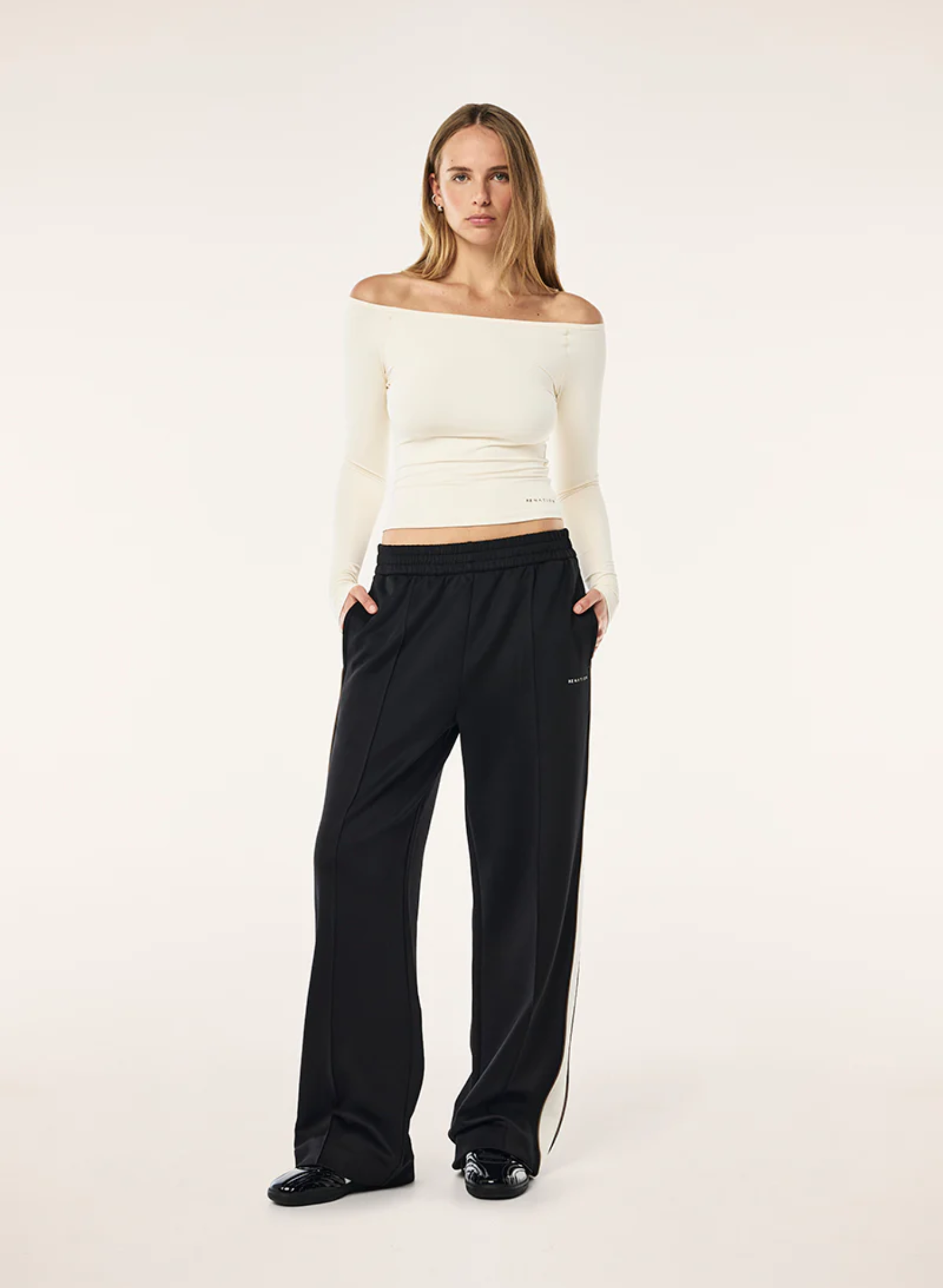 Man Down Trackpant in Black & Walnut