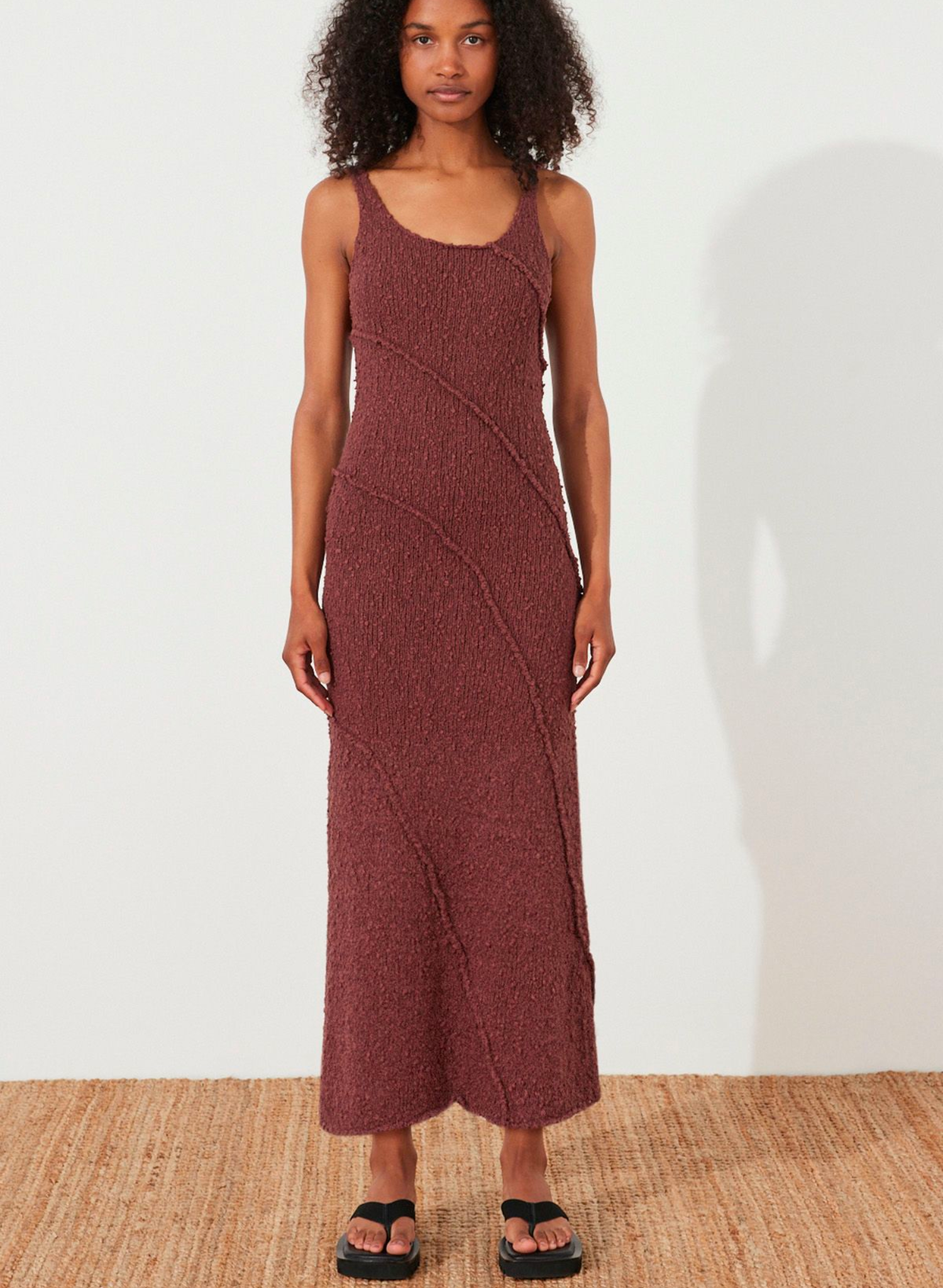 Plum Boucle Knit Dress