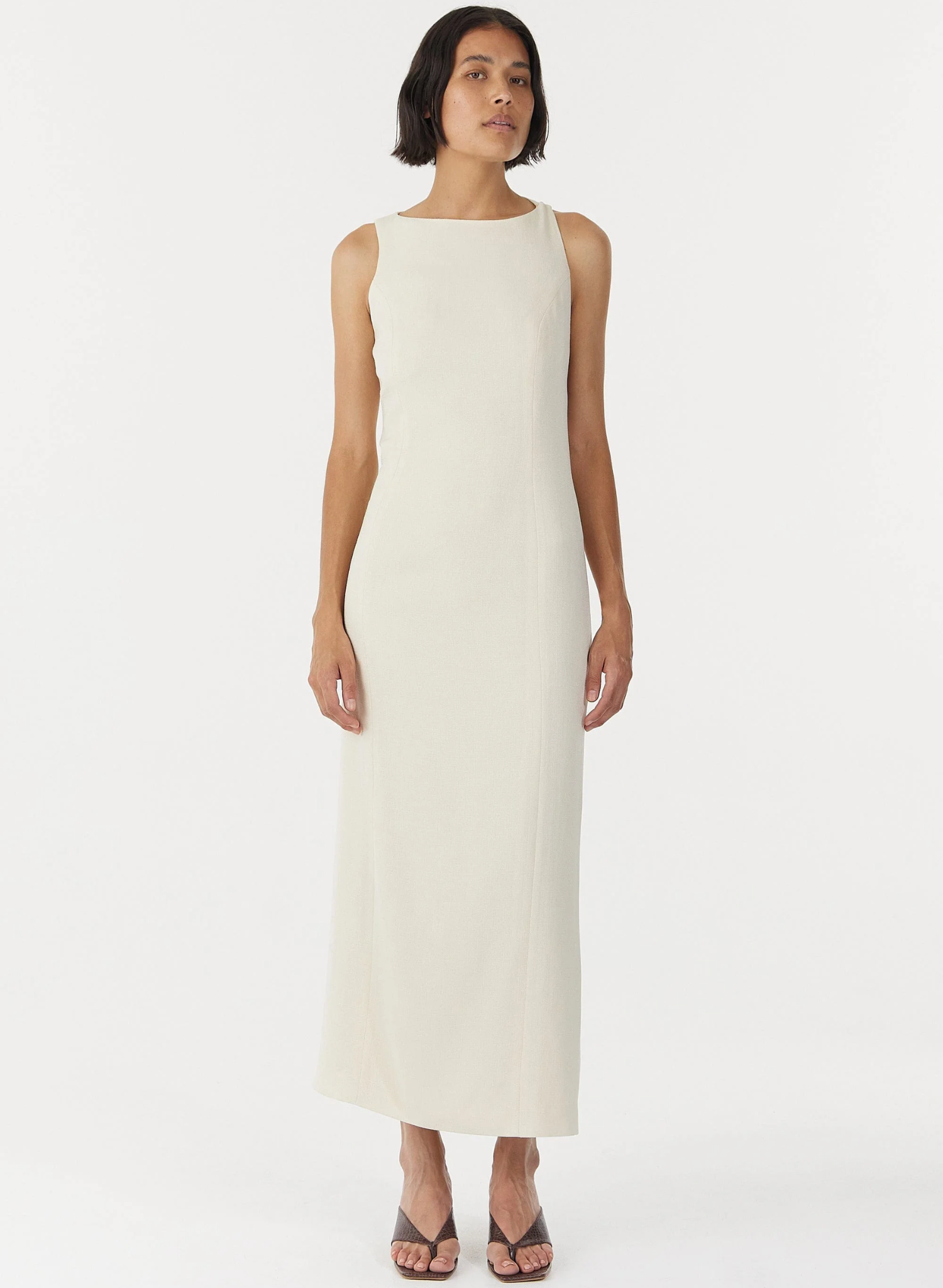 Chrome Vision Open Back Dress - Cream