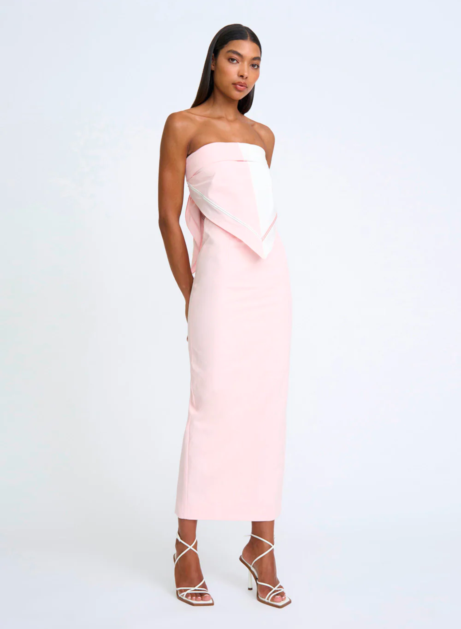 IDA STRUCTURED ANKLE SKIRT - SOFT PINK