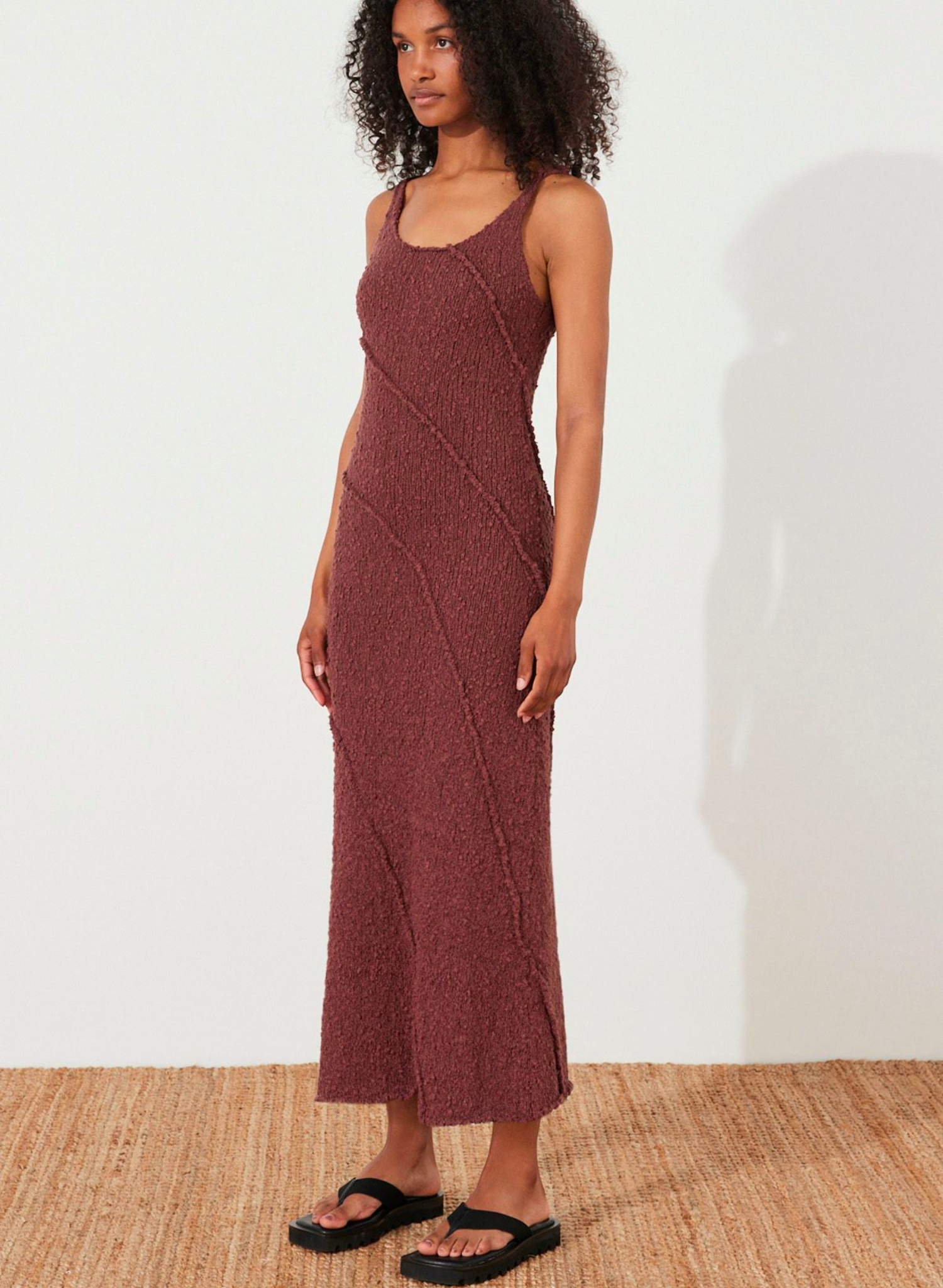Plum Boucle Knit Dress