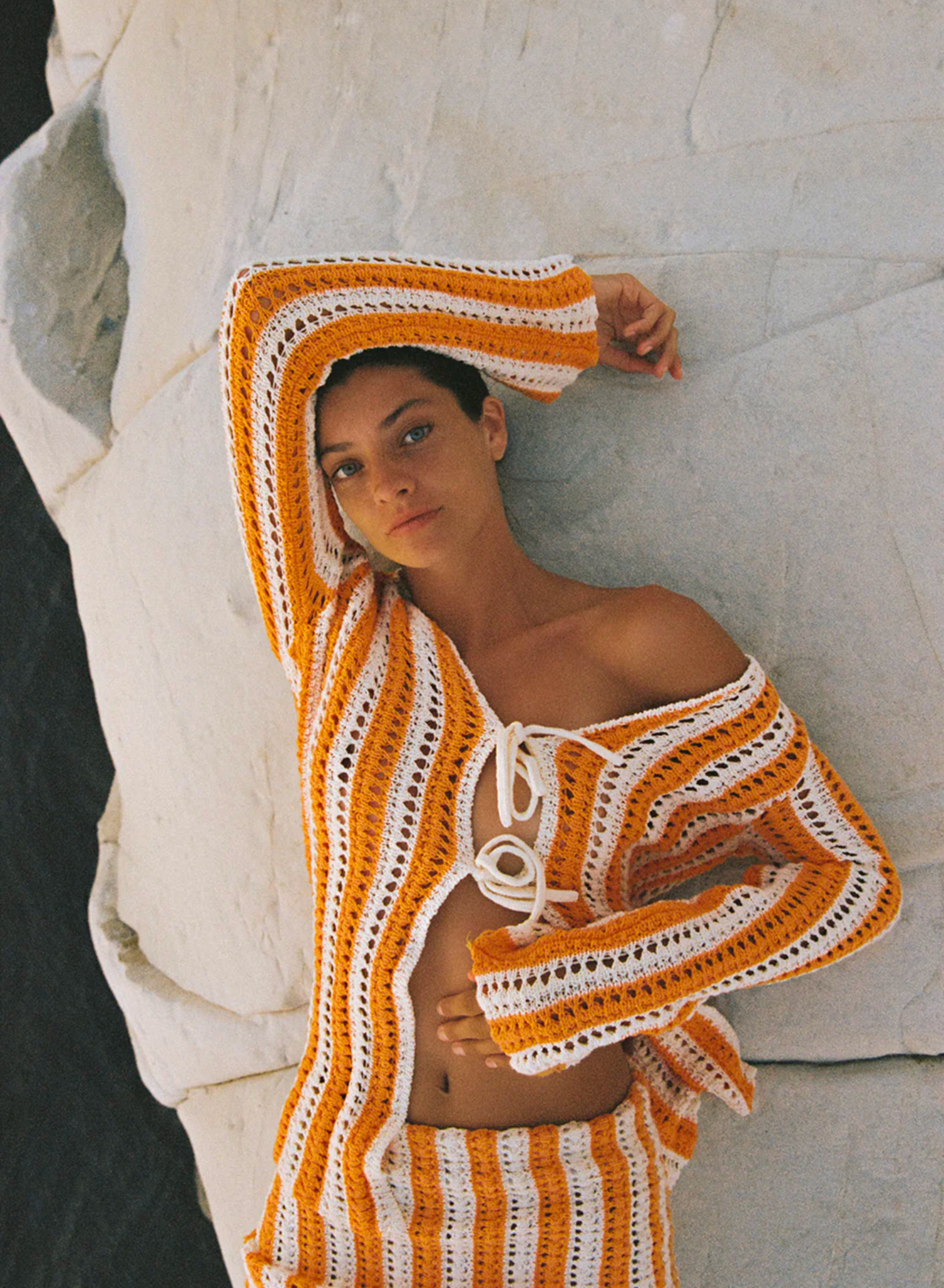 Golden Stripe Cotton Knit Top