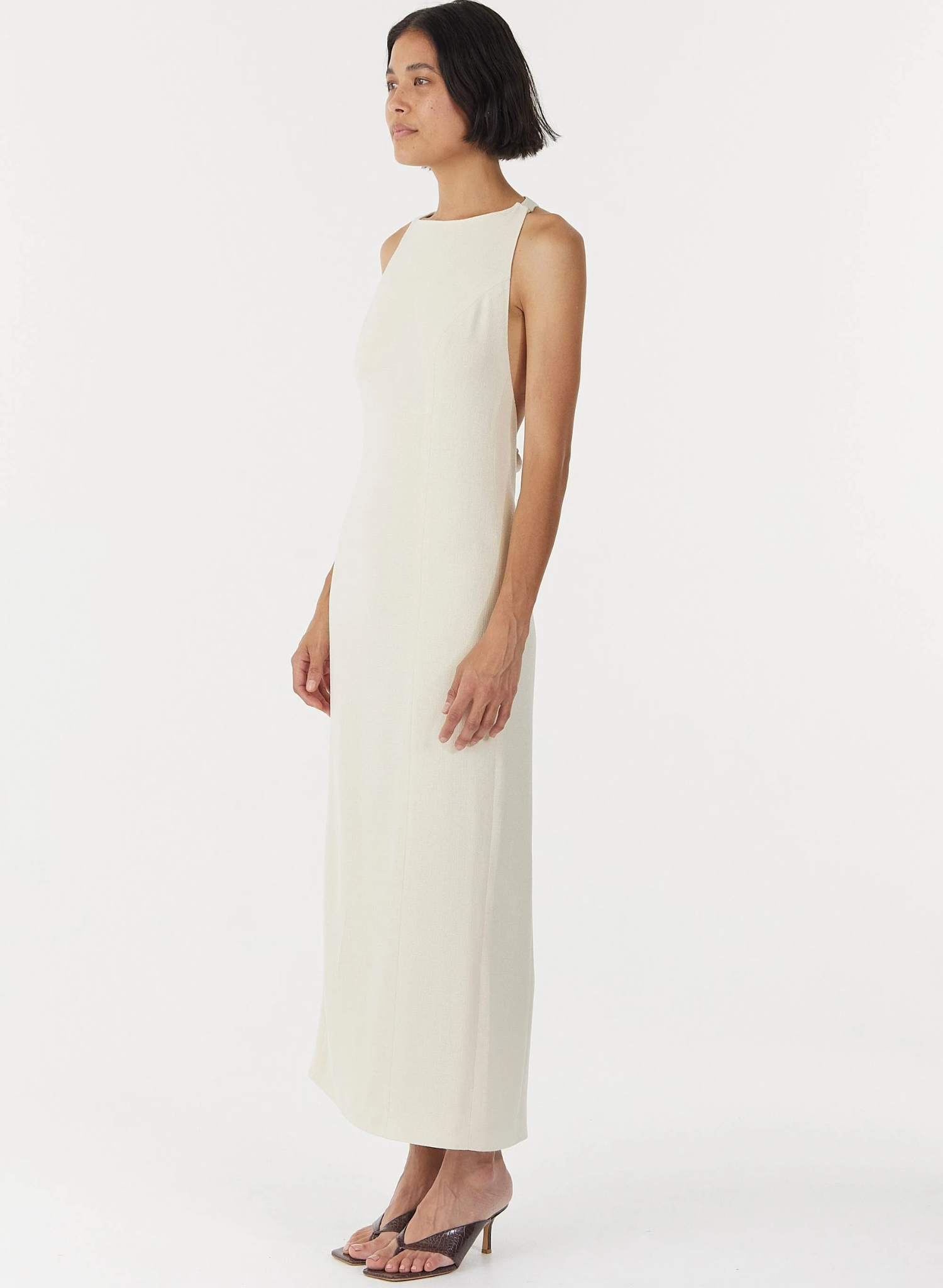 Chrome Vision Open Back Dress - Cream