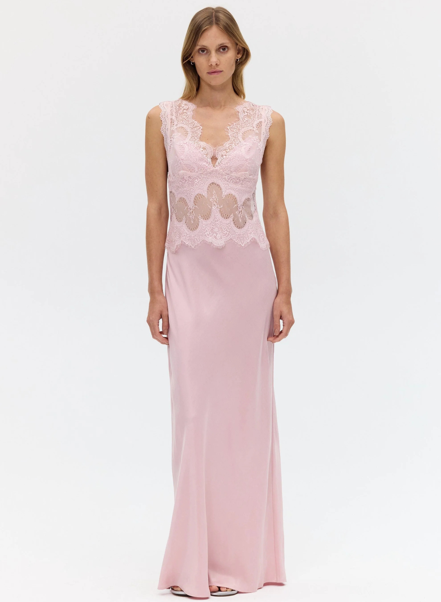 The Visions Lace Floor length Dress | Rosè