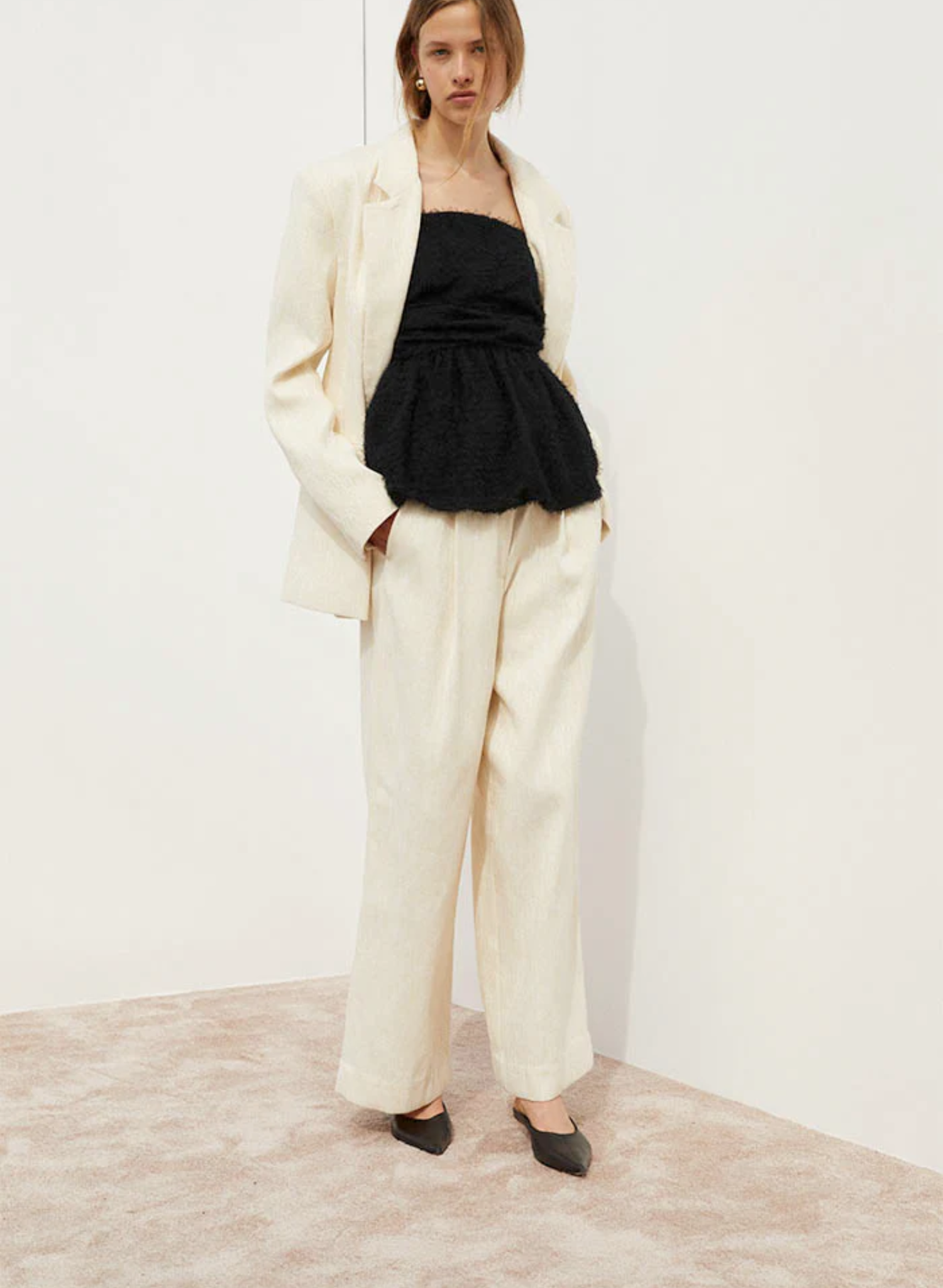 Margot Trousers in Eggshell
