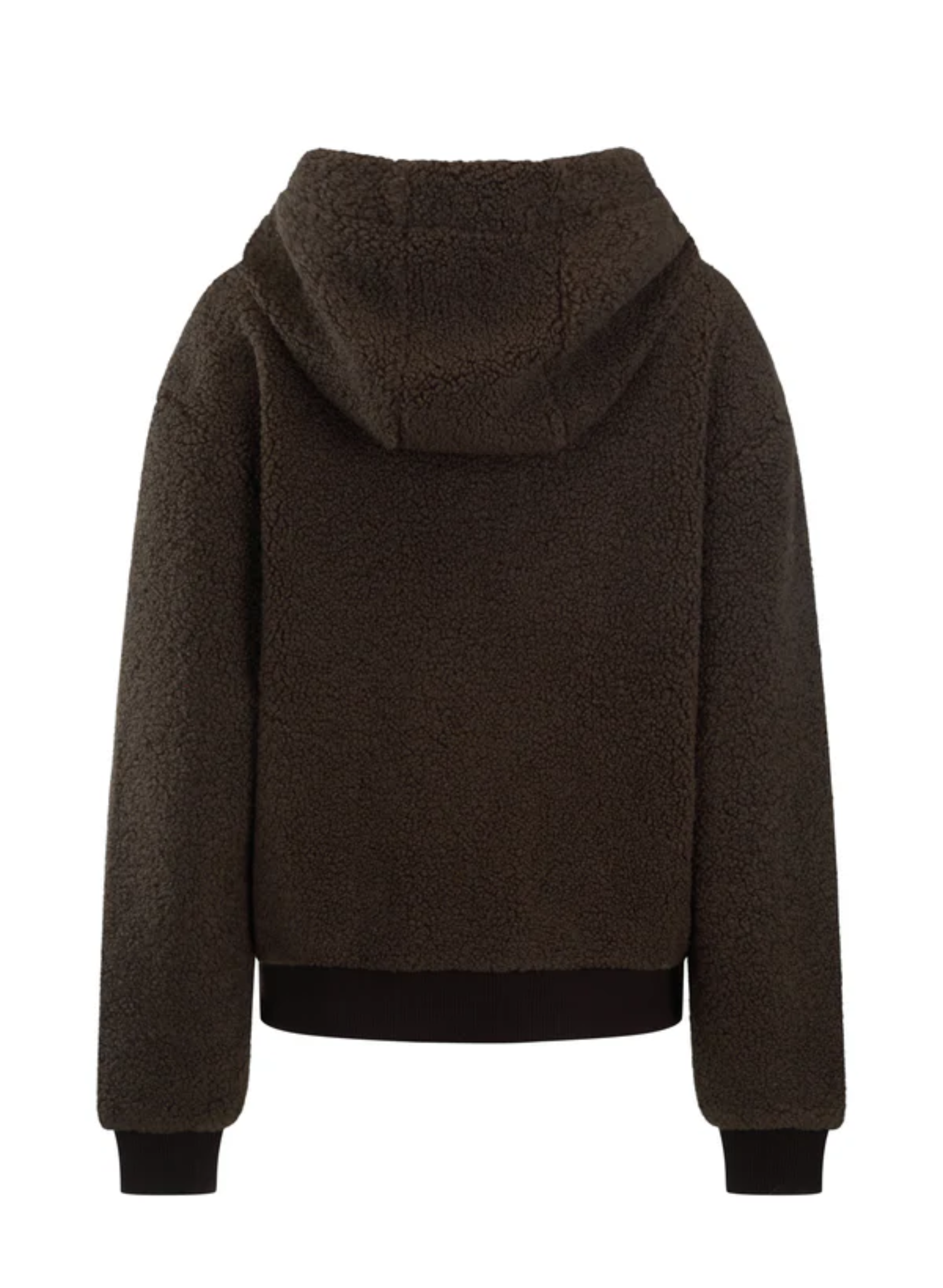 AJ Sherpa Hooded Jacket Dark Chocolate