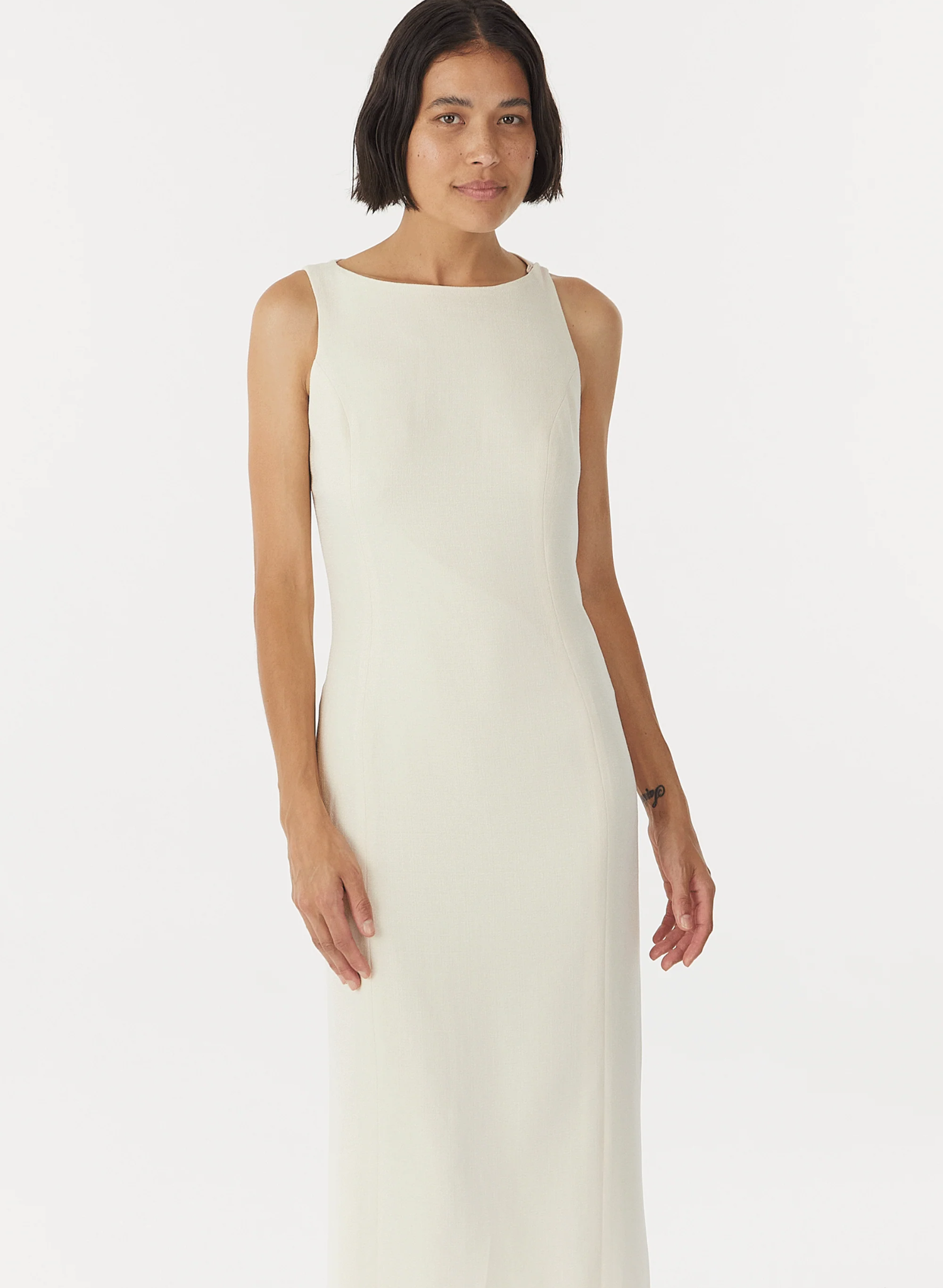 Chrome Vision Open Back Dress - Cream