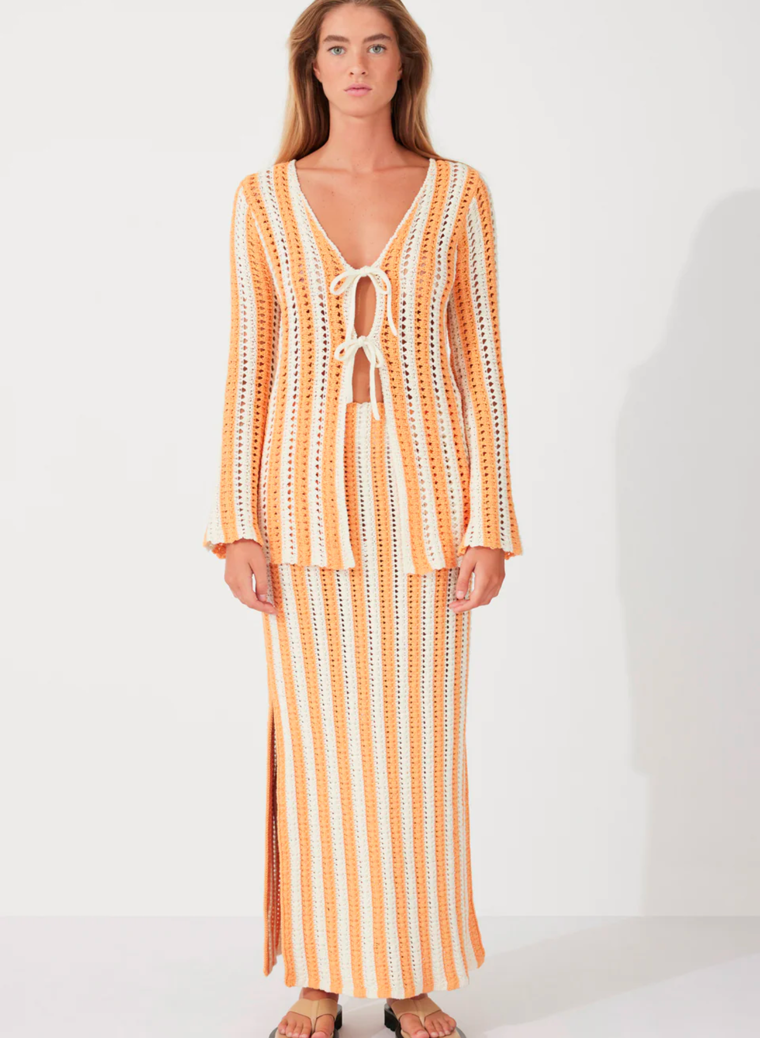 Golden Stripe Cotton Knit Top