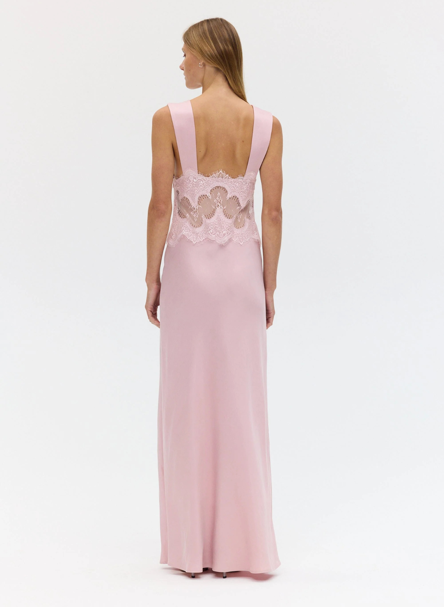 The Visions Lace Floor length Dress | Rosè