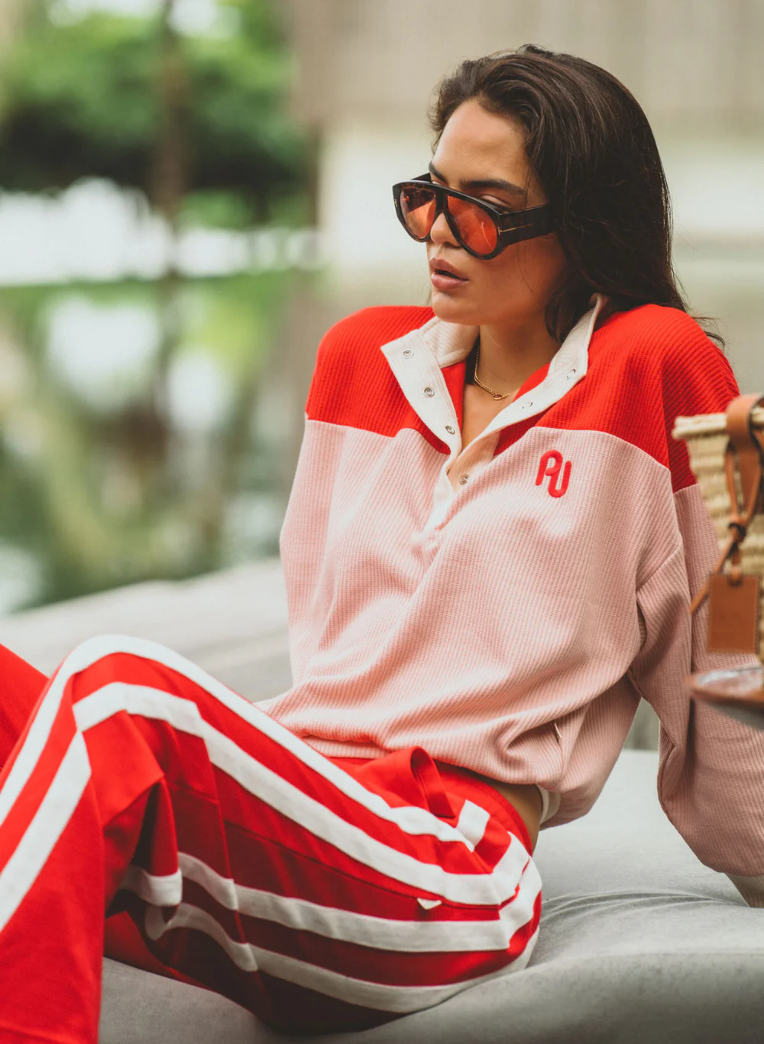 AJ Vintage Knit Sweatshirt in Soft Blush