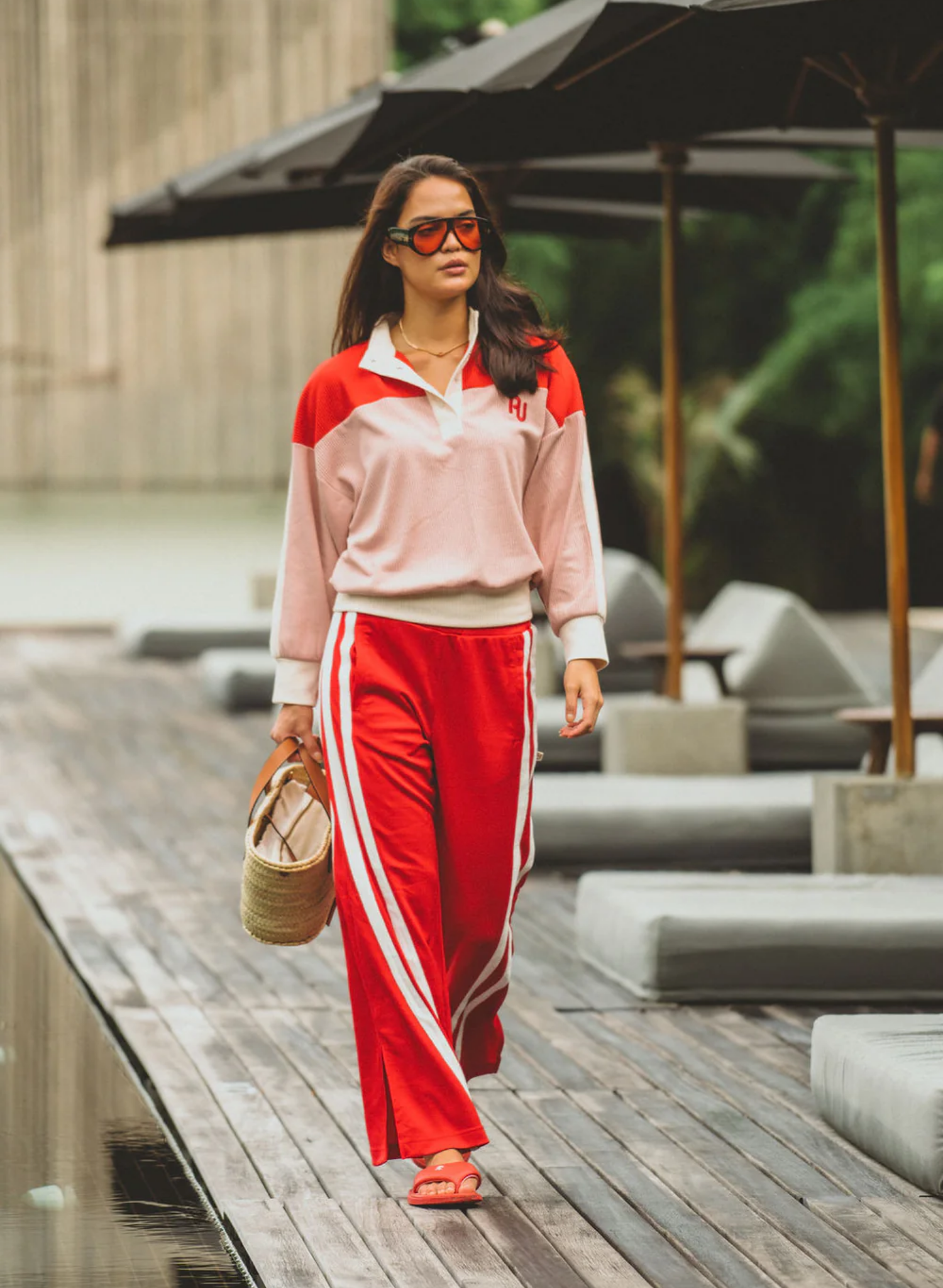 AJ Vintage Knit Sweatshirt in Soft Blush