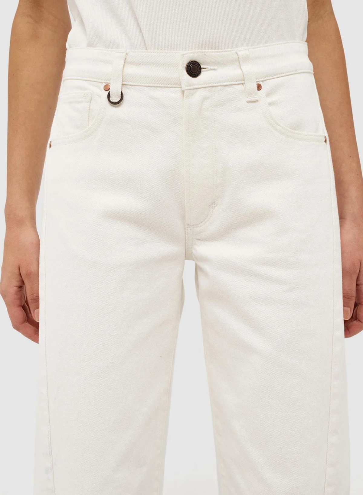 Amber Barrel Jeans - Fresh White