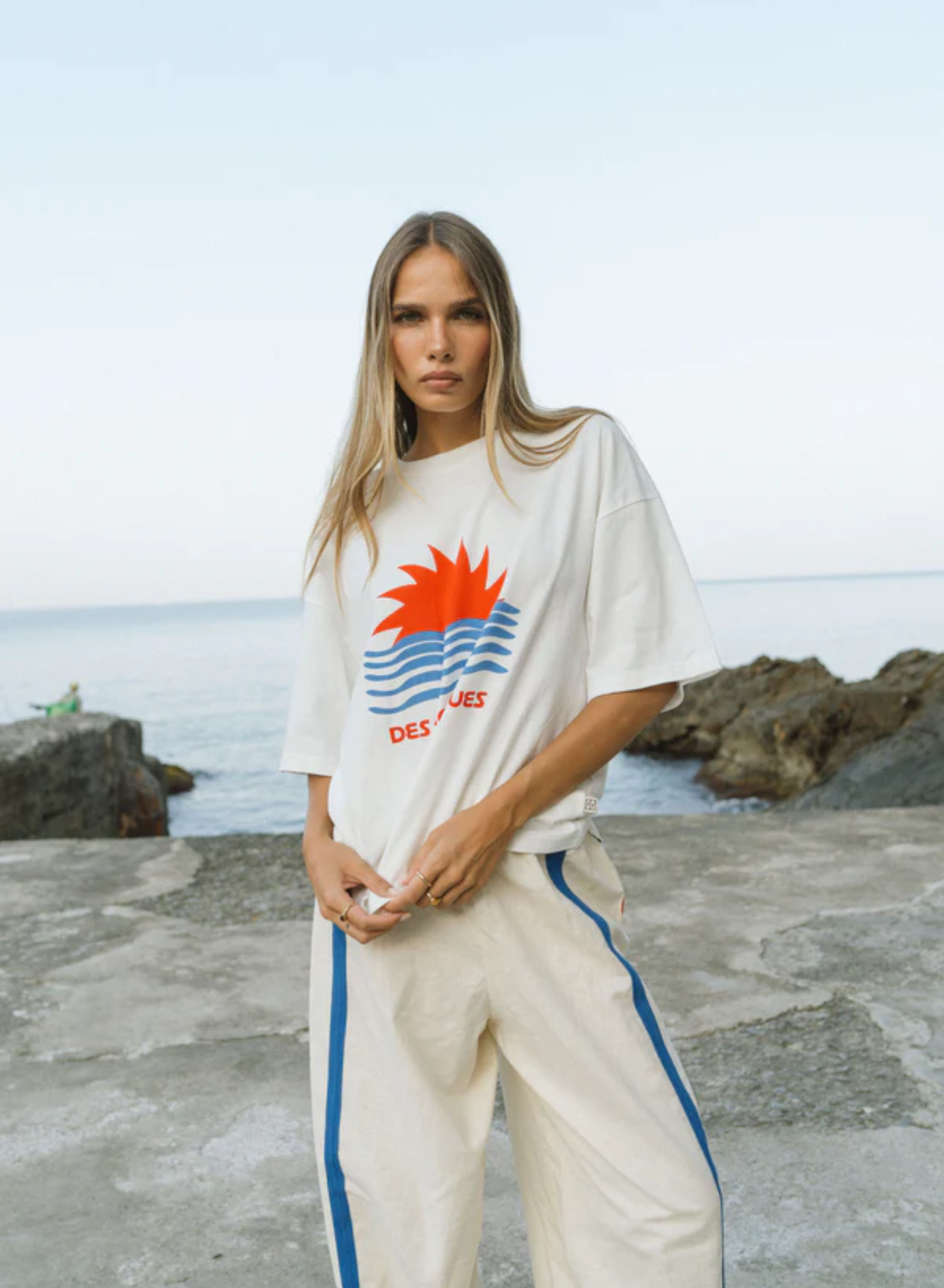 Tropiques Oversized Tee in Warm White
