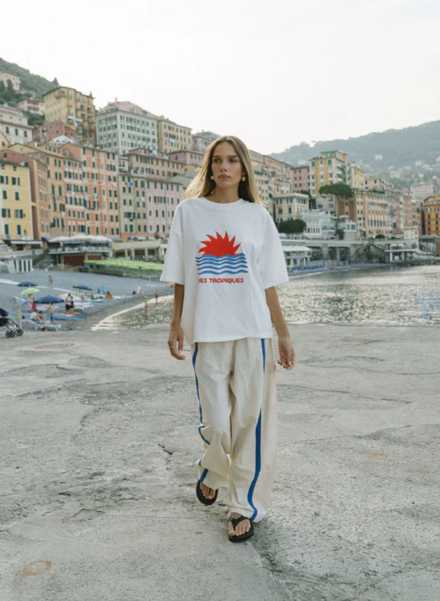 Tropiques Oversized Tee in Warm White