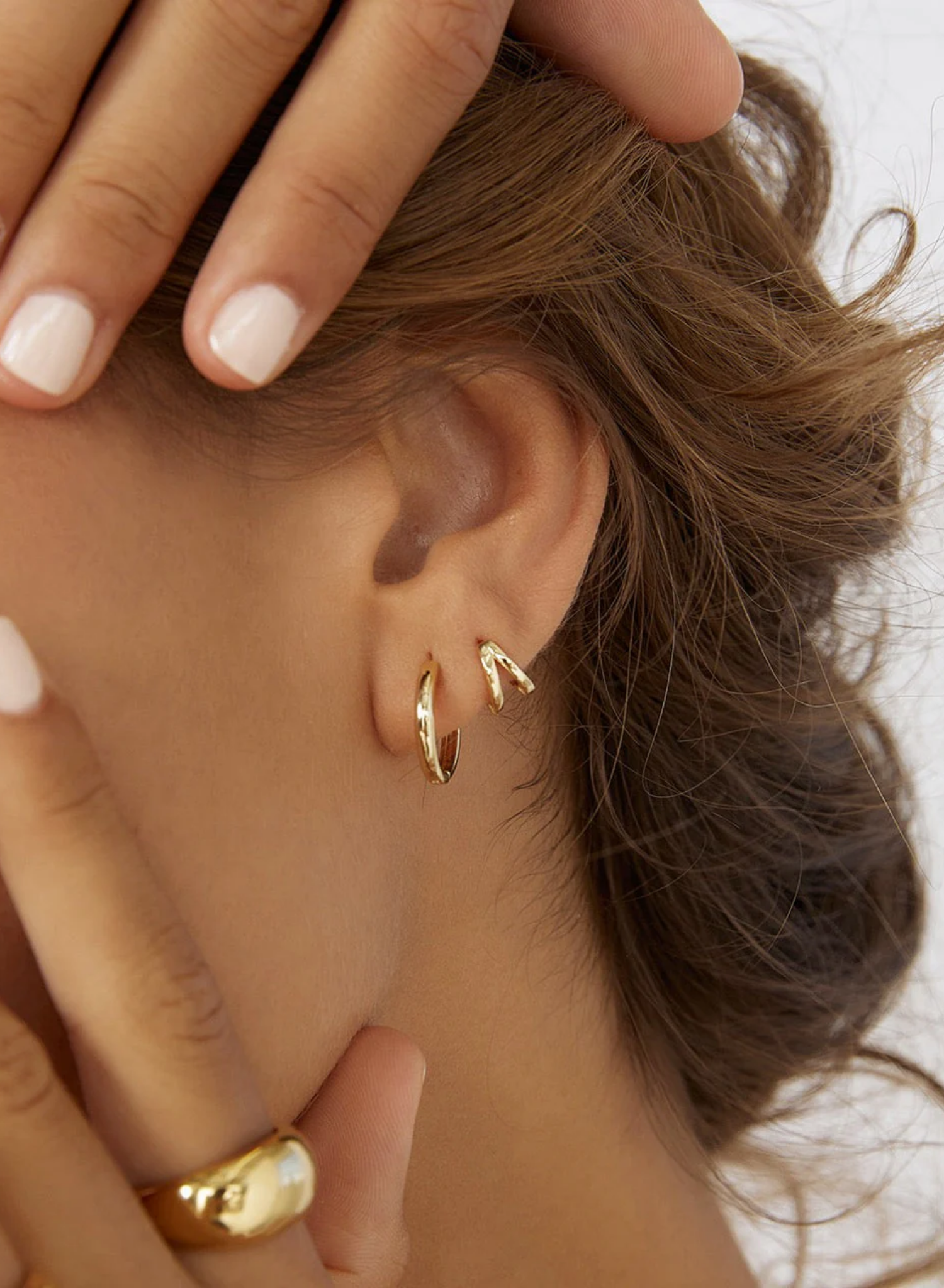 Jett Gold Hoop Earrings